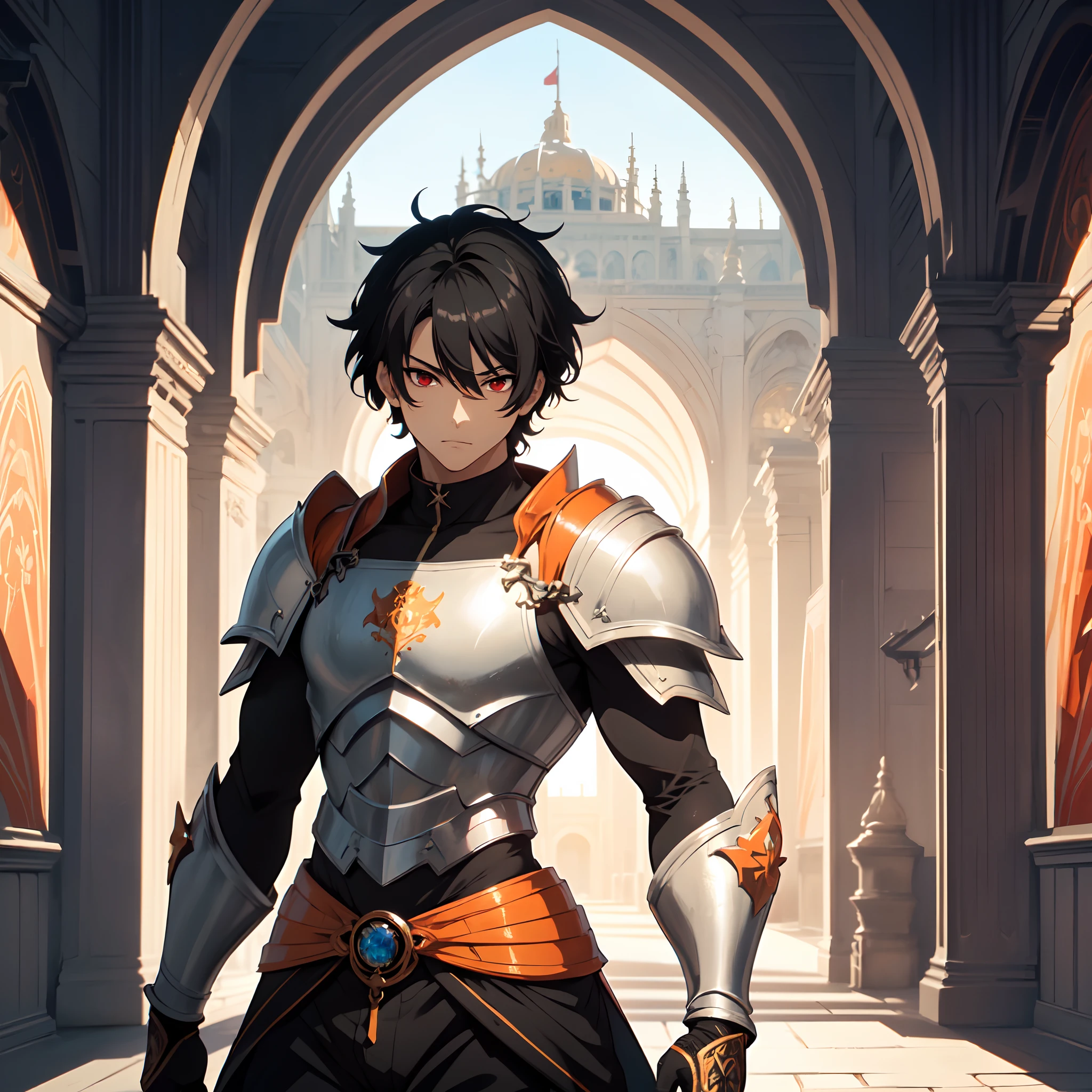 128K Ultra High Definition,
128K Ultra High Quality,
128K Ultra High Resolution,
Best Definition,
Best Quality,
Best Resolution,
Perfectly Detailed,
Perfectly Designed,
Extremely Detailed,
Extremely Designed,
Hyper Detailed,
Hyper Definition,
Hyper Quality,
Hyper Resolution,
Masterpiece,
(((Anime))),
Body Shot,
(((Boy))),
Handsome,
Muscular Body,
(((Black Short Hair))),
(((Red Eyes))),
(((Hyper Detailed & Perfectly Designed With Ultra High Quality Orange Warlord Armor))),
(((Inside Of Medieval Royal Palace Background Scenery))),