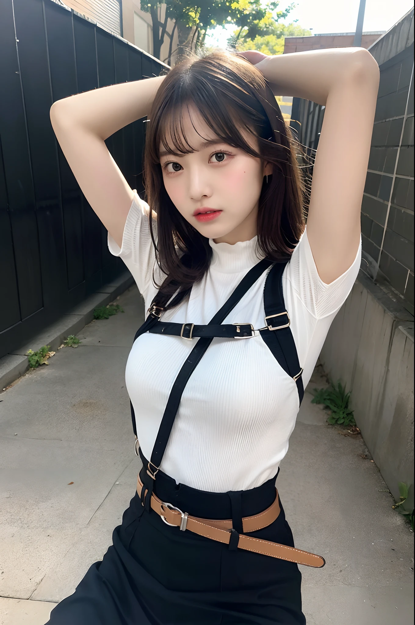 ulzzang-6500-v1.1,(masterpiece, highest quality:1.3), (Ultra-detailed 8K:1.2), (hyperrealistic:1.35),(Raw photo:1.2),highest quality, High resolution, wallpaper, realistic, (dramatic, Realistic painting art by Midjourney:1.3) BREAK (1 nurse, 20yo, white nurse uniform、Basic Nurse Cap,short white tight skirt:1.3), super beautiful, beautiful skin, beautiful and detailed eyes, detailed face, Perfect style,Photo seen diagonally from above,Take a photo from above,Look at me with a smile,looking at camera,look at the camera,Treatment room in a hospital room,Take photos from up close to her,big breasts,very detailed face、Put the stethoscope around your neck,double eyelid、White and clean teeth,brown eyes,chest strengthening,emphasize body line,smile at me lovingly、beautiful lips,glossy lips,white teeth, BREAK Detailed background of the hospital room,perfect lighting、Natural light,natural soft light,bondage (Shibari,hands tied behind back:1.5), (Shibari:1.21), ballgag (((Drooling))),(((Legs tied))) (((cat ears)))(((tied tightly under the sewer))) (((black socks)))