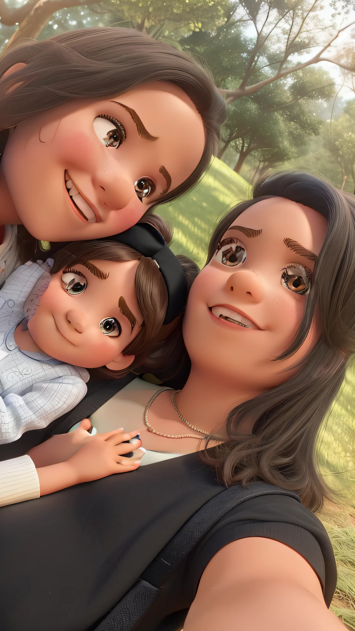 Two sisters and a haired baby , Disney pixar |