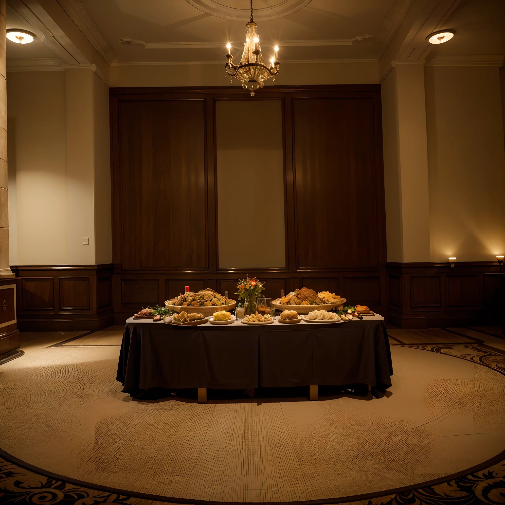 Serving Thanksgiving dinner in the ballroom