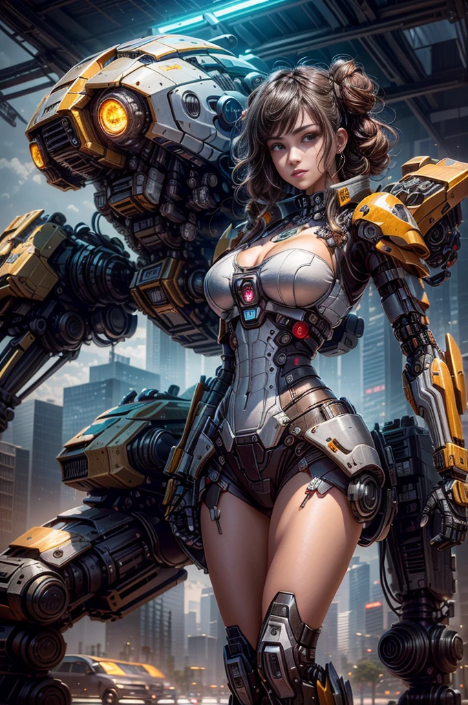 ((Mejor calidad,tmasterpiece,El es muy detallado: 1.3)), 。...3D, (shitu-mecha), ((1chica parada frente al espectador,Hermosa mujer cyberpunk con una corona, Armadura con estilo maestro de cocina, sci-fi technology, muy sexy,cuerpo completosbian,Postura de lucha,Cabello moreno con trenzas,Behind him was a huge Transformer,Hermosa mujer cyberpunk con su mecha en un planeta desierto del universo olvidado,Cybertron Technologies: 1.5)), (Trazado de rayos, NVIDIA RTX, Hiperresolución, Irreal 5, Sub-Surface Scatterring, Textura PBR, Post-procesamiento, Anisotropy Filtering, Profundidad de campos, Maximum acutancia and acutancia, Texturas de muchas capas, Mapas especulares y de albedo, Surface Coloring, Accurate simulation of light-material interactions, proporciones perfectas,Renderizado por Octane,TwoToneLighting,ISO bajo,balance de blancos,tricotomía,Apertura grande,Datos sin procesar de 8K,High Efficiency Sub-Pixel,sub-pixel convolution,light particules,Light scattering,Efecto Tyndall)