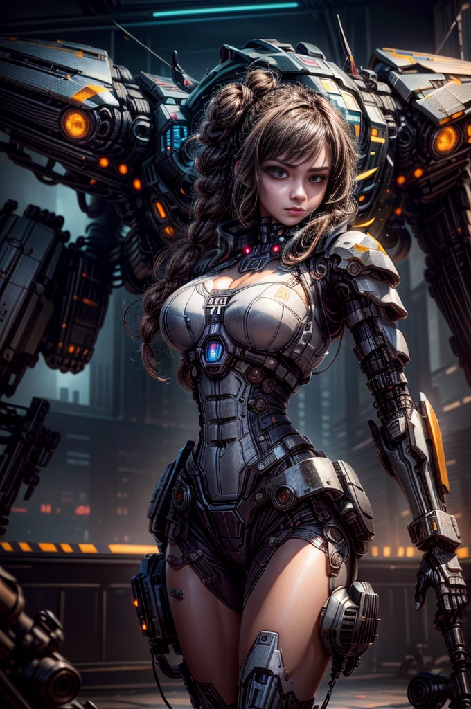 ((Mejor calidad,tmasterpiece,El es muy detallado: 1.3)), 。...3D, (shitu-mecha), ((1chica parada frente al espectador,Hermosa mujer cyberpunk con una corona, Armadura con estilo maestro de cocina, sci-fi technology, muy sexy,cuerpo completosbian,Postura de lucha,Cabello moreno con trenzas,Behind him was a huge Transformer,Hermosa mujer cyberpunk con su mecha en un planeta desierto del universo olvidado,Cybertron Technologies: 1.5)), (Trazado de rayos, NVIDIA RTX, Hiperresolución, Irreal 5, Sub-Surface Scatterring, Textura PBR, Post-procesamiento, Anisotropy Filtering, Profundidad de campos, Maximum acutancia and acutancia, Texturas de muchas capas, Mapas especulares y de albedo, Surface Coloring, Accurate simulation of light-material interactions, proporciones perfectas,Renderizado por Octane,TwoToneLighting,ISO bajo,balance de blancos,tricotomía,Apertura grande,Datos sin procesar de 8K,High Efficiency Sub-Pixel,sub-pixel convolution,light particules,Light scattering,Efecto Tyndall)