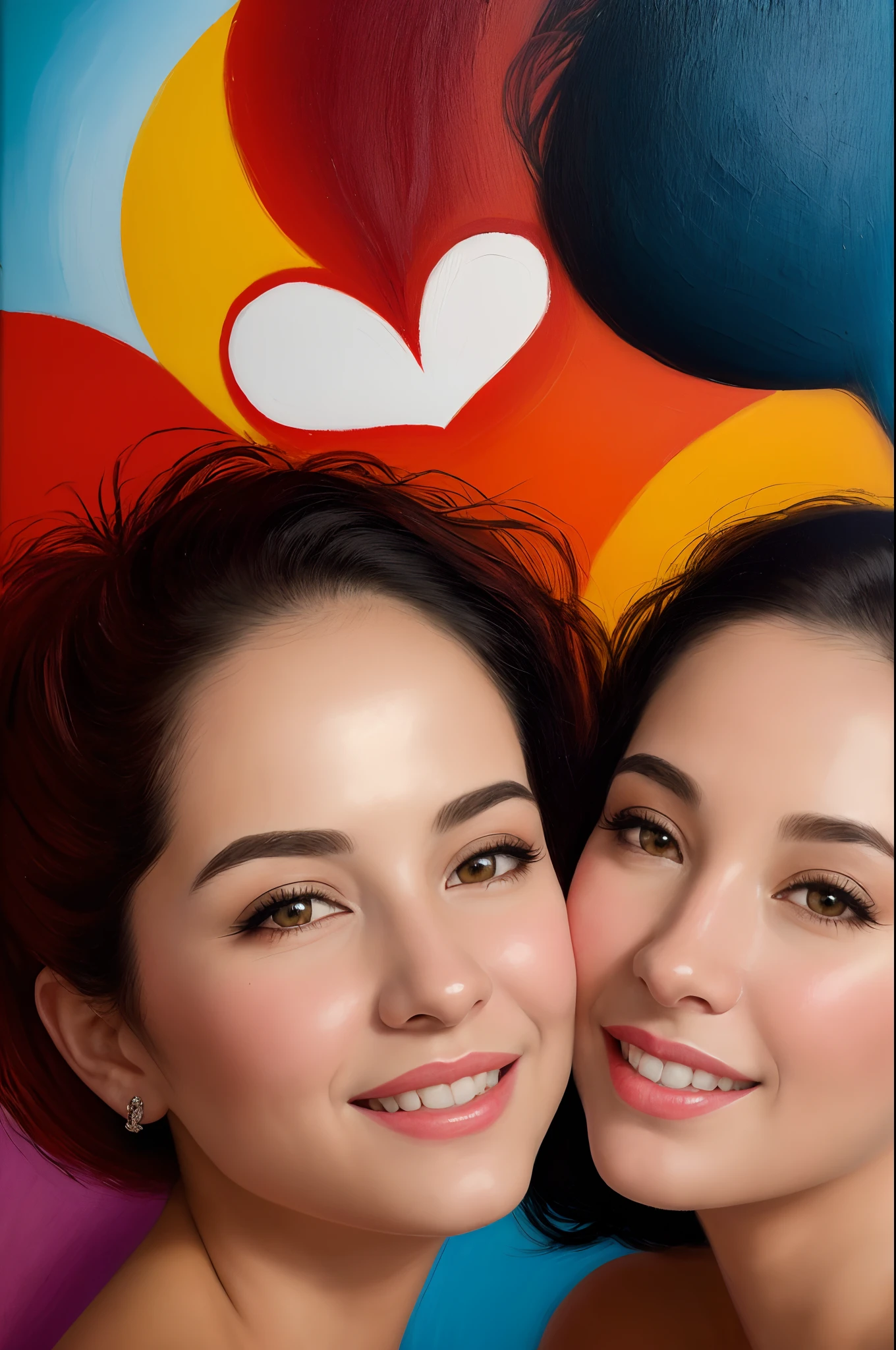 1pair "Earthly Love and Heavenly Love" ((in the style of Ari Schaeffer)), (()), Juicy palette, oil painted, canvas / acrylic, Intricate, extreme hight detail, Complex key, ((Single Shot)), ((Best Quality)), ((Masterpiece)), ((Realistic)), (IDEAL), 8K