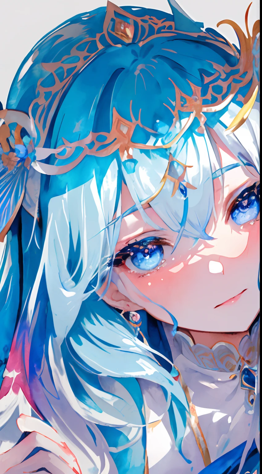 (top-quality)、(masuter piece:1.2)、(colourfull:0.9)、(Ink splash)、(Color splash)、((watercolor paiting))、Sharp Sharp Focus、(Portrait of the Goddess of Summer:1.5)、Cute look、Classy silver hairstyles、Beautifully detailed face and eyes、finely detailed eyes and detailed face、intricate-detail, Elegant Goddess Clothing、Summer forest background、colorwater, Detailed finger, Full body like