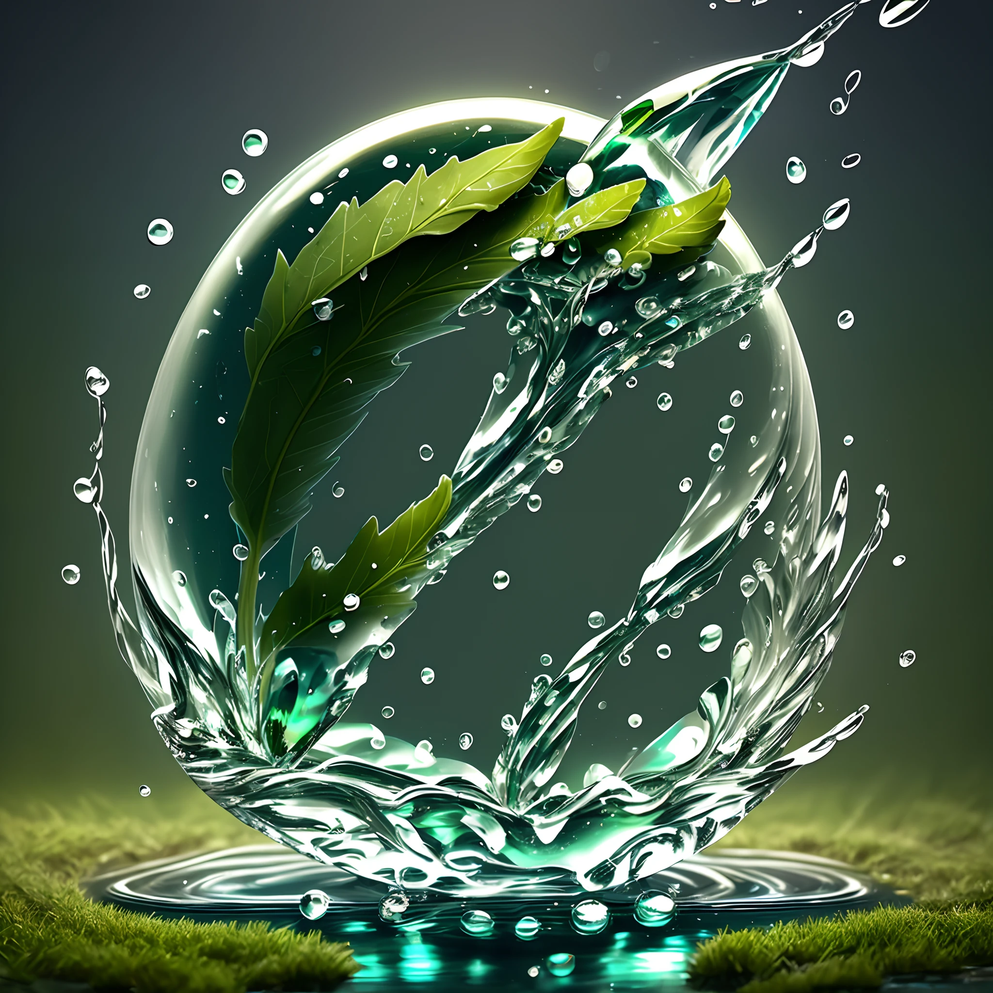 Create a logo with the letter B. It should be green and represent a drop of water
