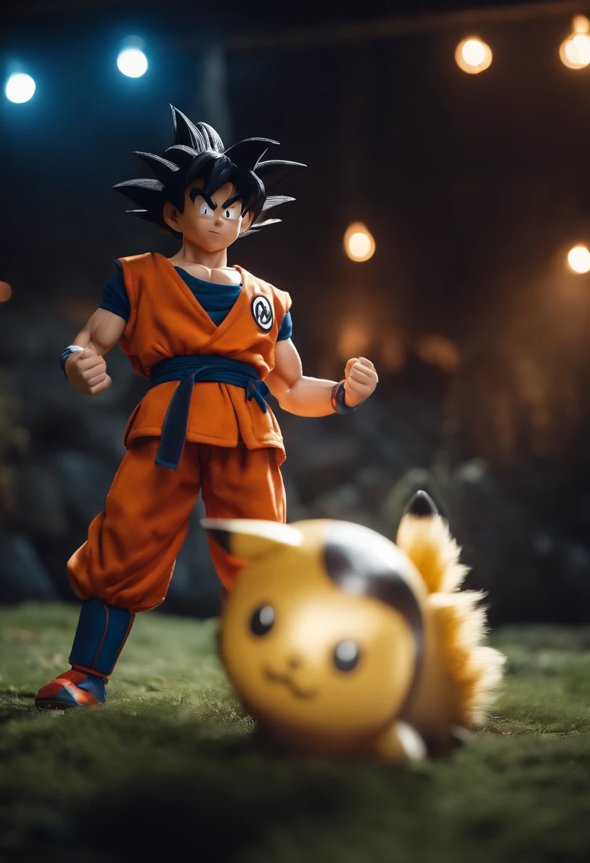 Realistic Goku as a Pokemon Trainer