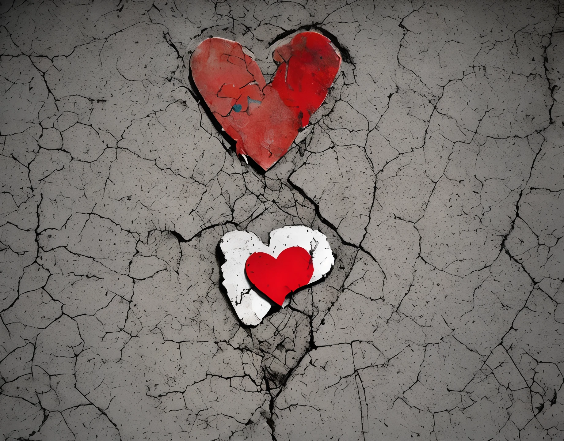 Broken heart in the colours of Palestine