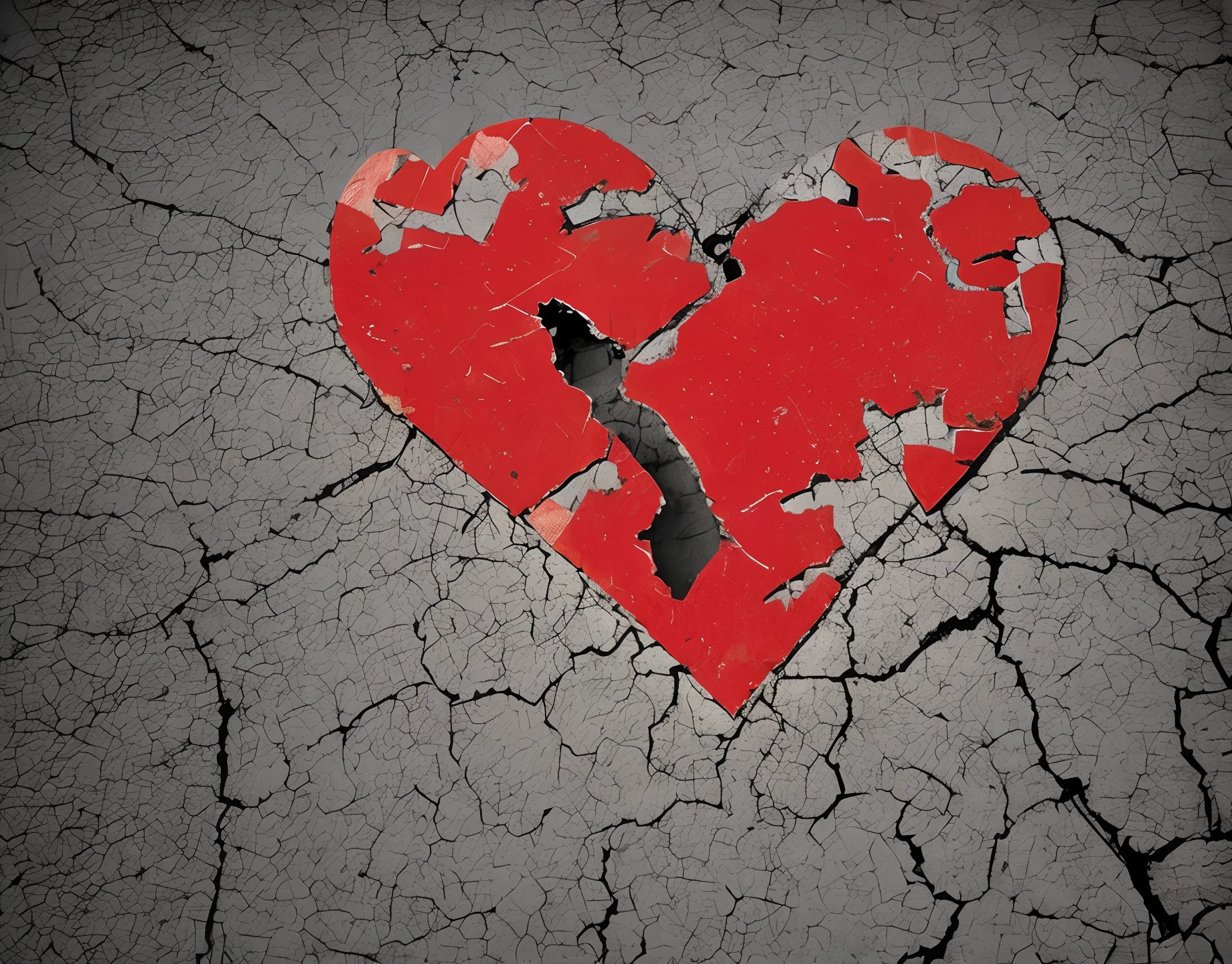 Broken heart in the colours of Palestine
