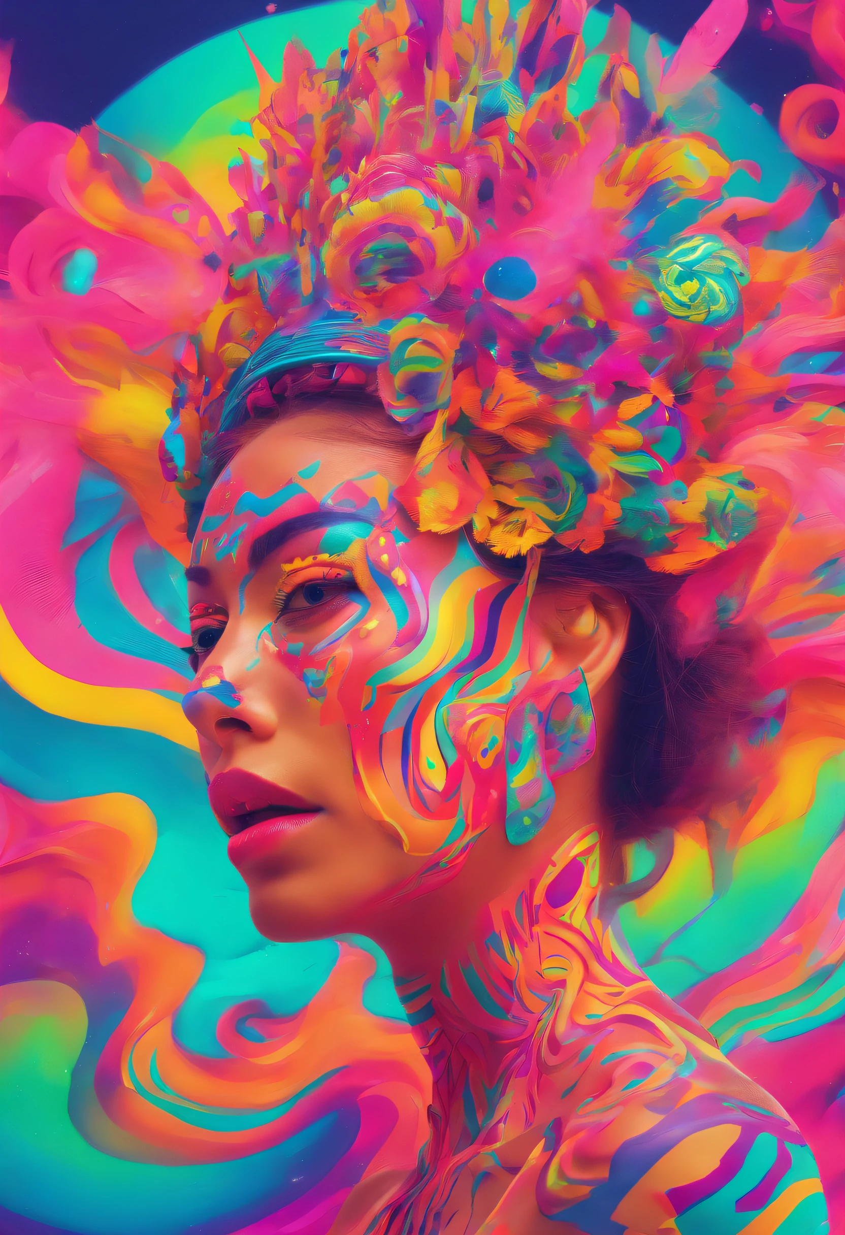 <lora:glitt3r:0.7>glitt3r a woman black background vibrant colors