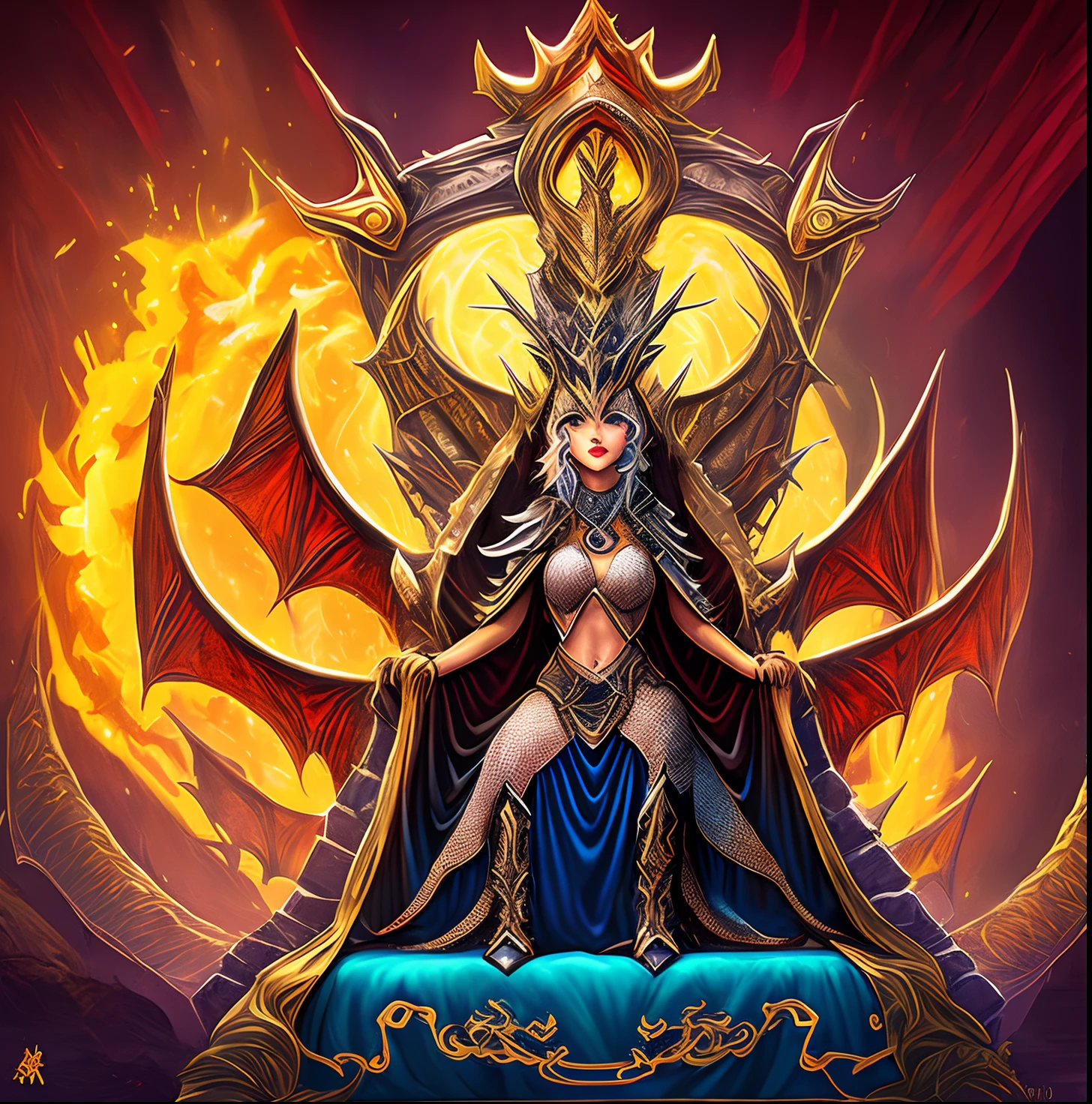 Dragon Queen on a Throne