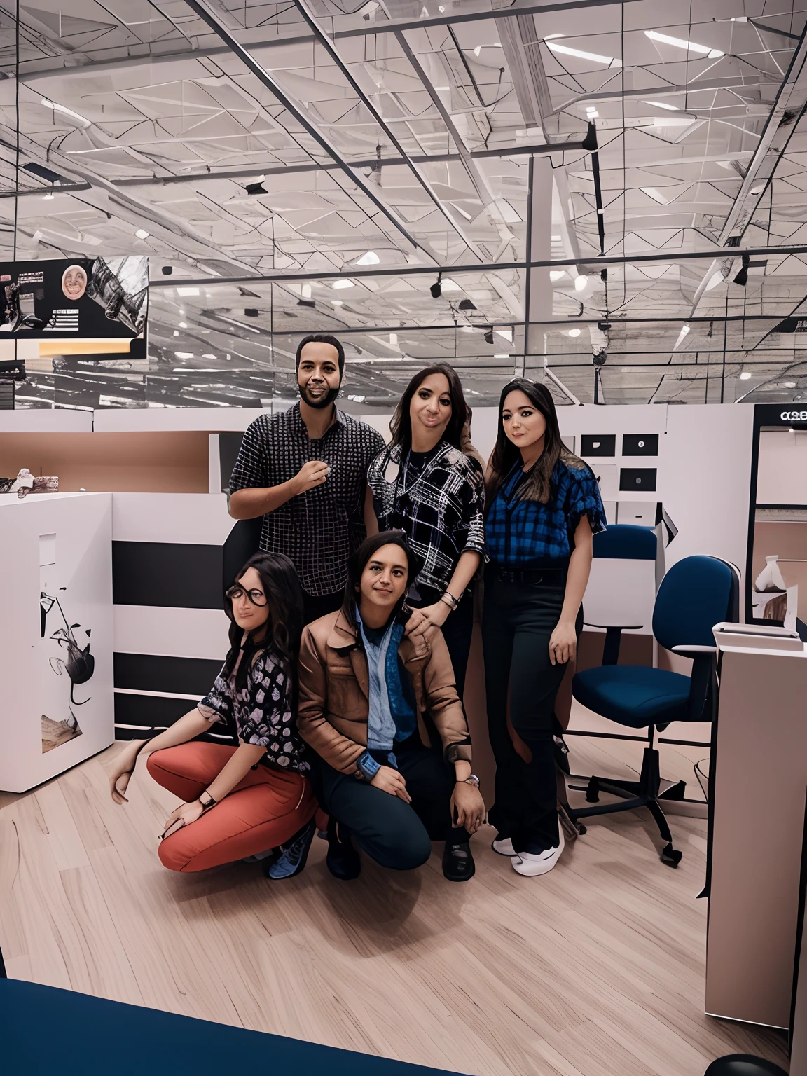 Several people are posing for a photograph in a large room, Tiro na Canon EOS R 5, Tiro na Canon EOS R5, Colegas, imagem de perfil, In Sao Paulo, photo taken at night, fotografia de grupo, sao paulo, imagem do avatar, fotografia, divertindo-se, Album Photography, fotografia do perfil, São Paulo, instagram post, fotografia de perfil, Walmart, #trending