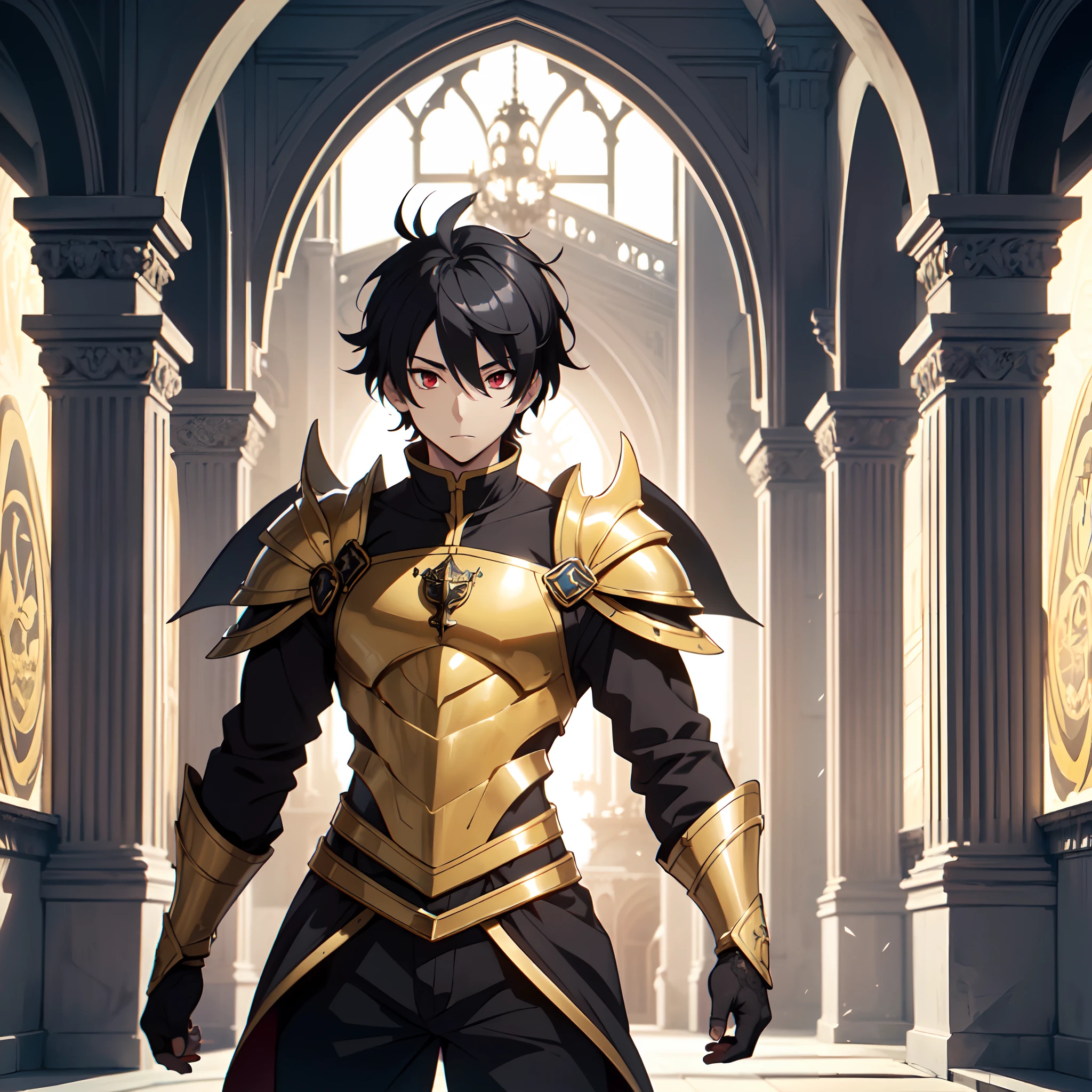 128K Ultra High Definition,
128K Ultra High Quality,
128K Ultra High Resolution,
Best Definition,
Best Quality,
Best Resolution,
Perfectly Detailed,
Perfectly Designed,
Extremely Detailed,
Extremely Designed,
Hyper Detailed,
Hyper Definition,
Hyper Quality,
Hyper Resolution,
Masterpiece,
(((Anime))),
Body Shot,
(((Boy))),
Handsome,
Muscular Body,
(((Black Short Hair))),
(((Red Eyes))),
(((Hyper Detailed & Perfectly Designed With Ultra High Quality Yellow Warlord Armor))),
(((Inside Of Medieval Royal Palace Background Scenery))),