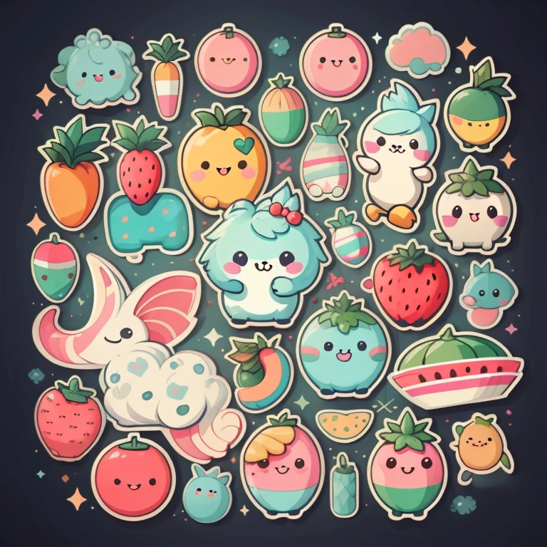 Individual stickers, 1sticker, (Christmas),(cookies), white background, nothing background, simple background, dk, adorable, pastel colour, vector style, no gradient,Refinement。Various fruits,All kinds of cute animals