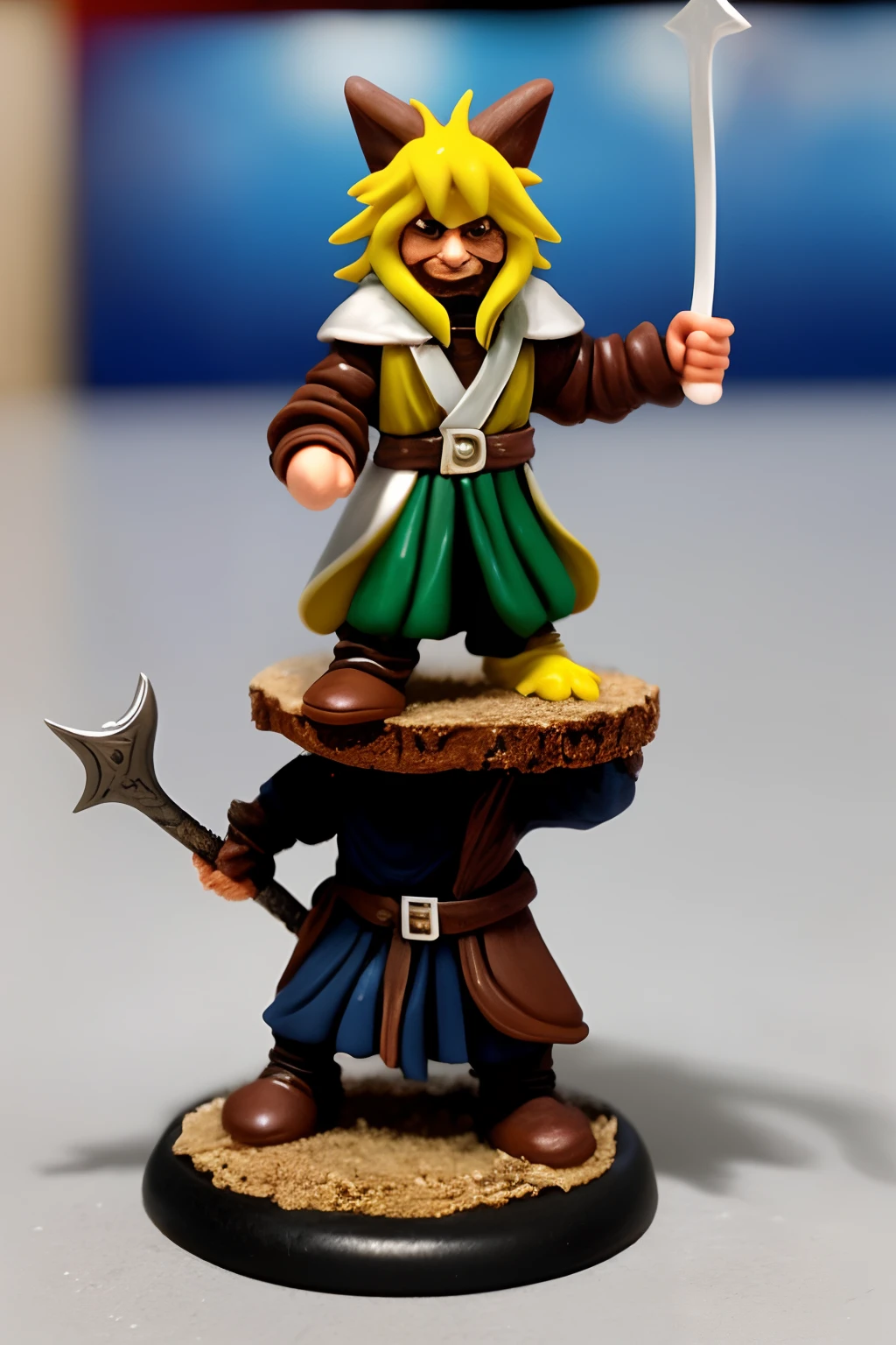 Un personaje de Munchkin que tenga una espada y un escudo de hielo