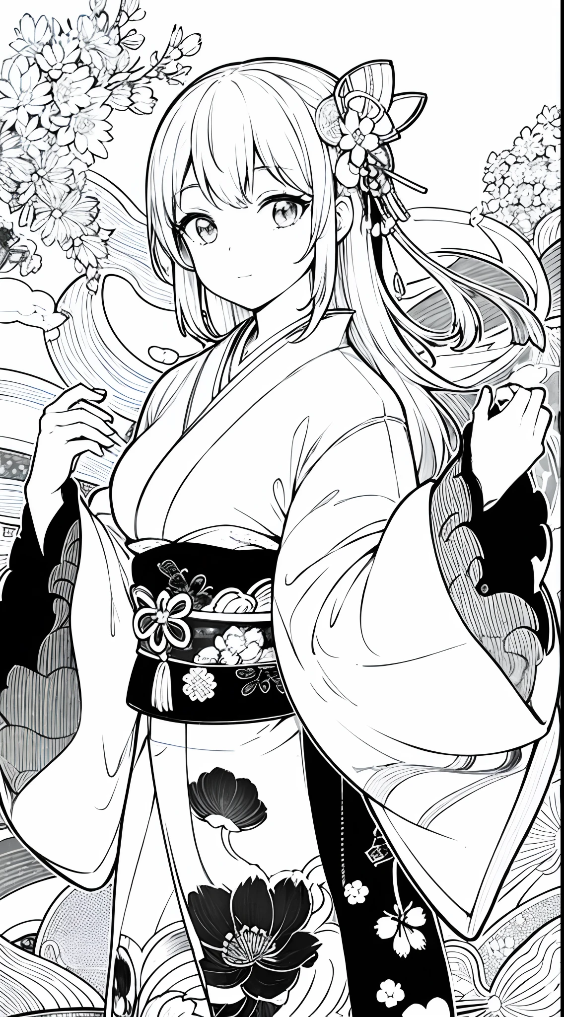 festival en japon chicas con kimono blanco y negro