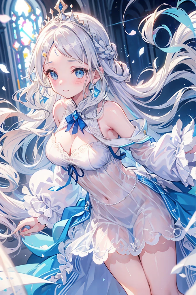 Lori huge breasts cleavage,adolable,mediuml breasts,long white hair,White Lolita,Bare legged,Stand under the stars,Look at the camera shyly,Holding urine,The pee came out,His hand grabbed the hem of the skirt,There is a large amount of clear fluid coming out of the legs