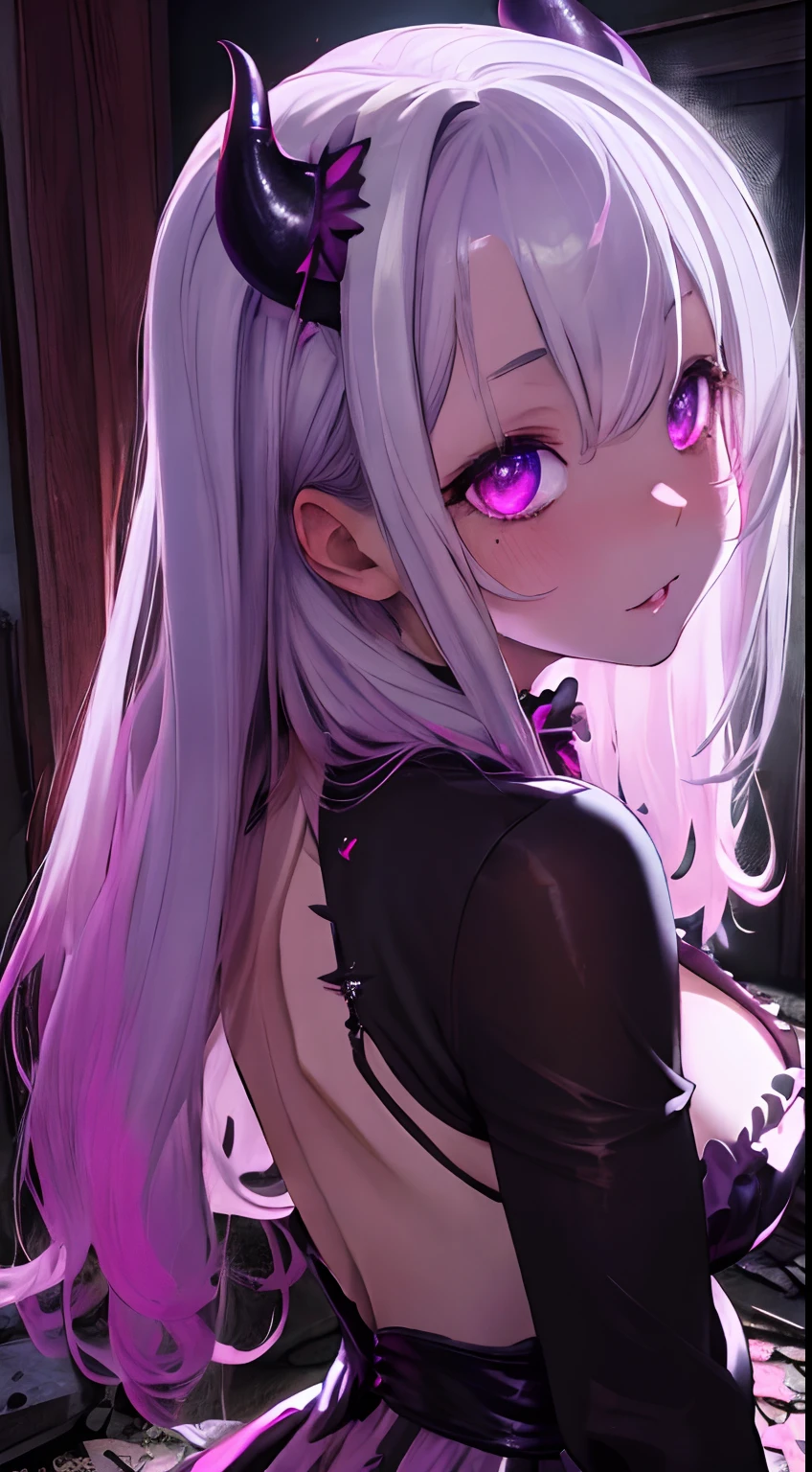 masterpiece, best quality, 1girl, solo, blush, rainbow twintails, white long hair, rainbow hair between eyes, ((lingerie)), bedroom, night, extremely detailed 8K, smooth, high resolution, ultra quality, cinematic lighting, ambient occlusion, hd, 2k, 4k, 8k, 16k, extremely detailed anime, detailed faces, perfect composition, wide shot, atmospheric lighting, very sexy, lift skirt, uncensored, nsfw, sin censura, large breast,