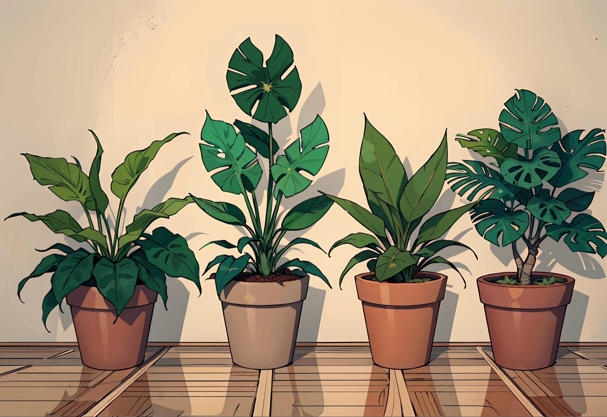 Three potted plants with green leaves and potted oranges, vasos de plantas, algumas plantas, vasos com plantas, plantas de vaso, plantas de casa, house plants, pequenas plantas, Muitas plantas, muitas plantas, Houseplant, vegetation, um pouco de vida vegetal, plantas crescendo, plantas altas, plantas verdes e vermelhas, plantas verdejantes, tropical houseplants, plantas em vasos e nas paredes