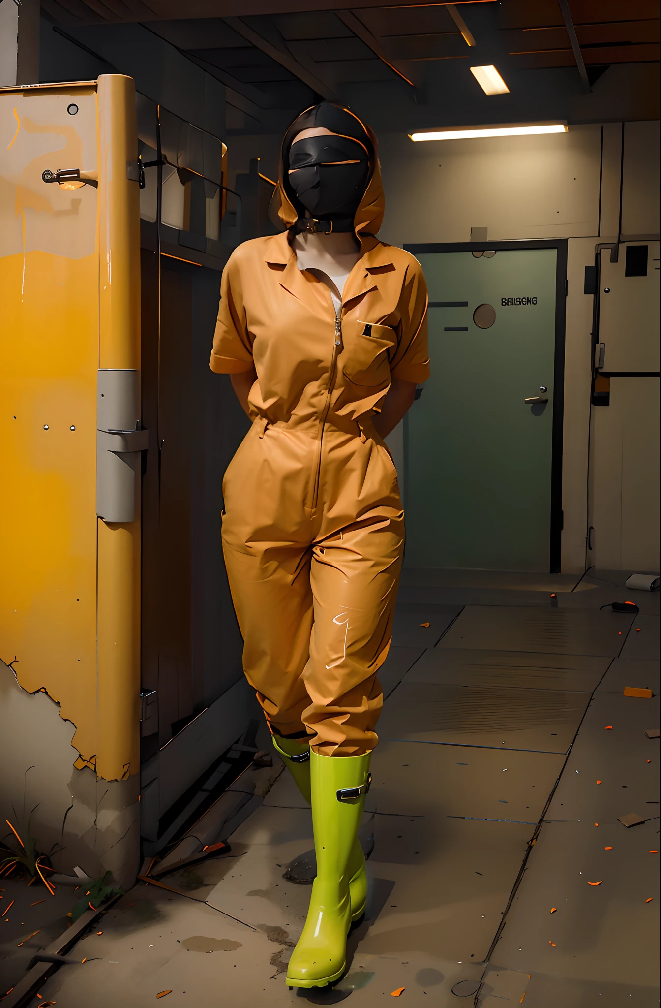 change her boots to green Hunter rubber boots