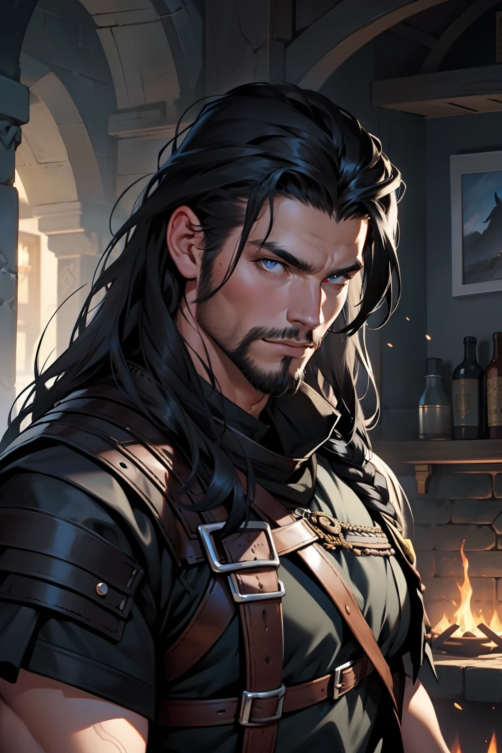 cheveux noirs, Huge black hair, Homme viking, Homme viking utilisant une hache, Viking, Epic fantasy, Oeuvre, cheveux noirs parfaits, magnifiques cheveux noirs