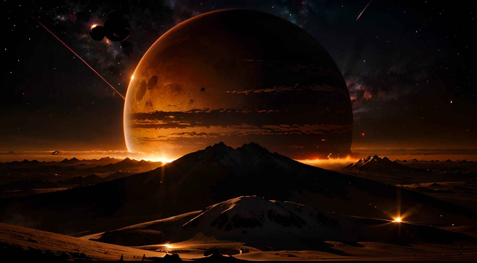 Alien Planet with Red Sky, No Milky Way