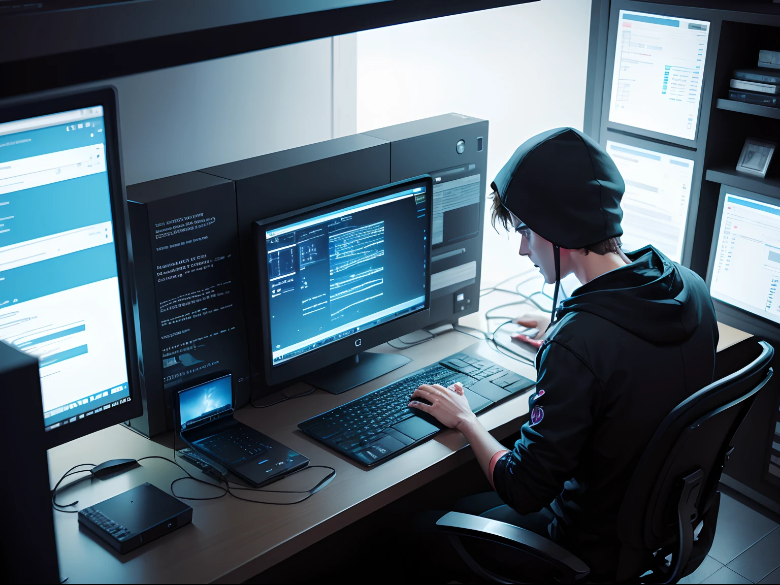 A hacker breaks into a computer