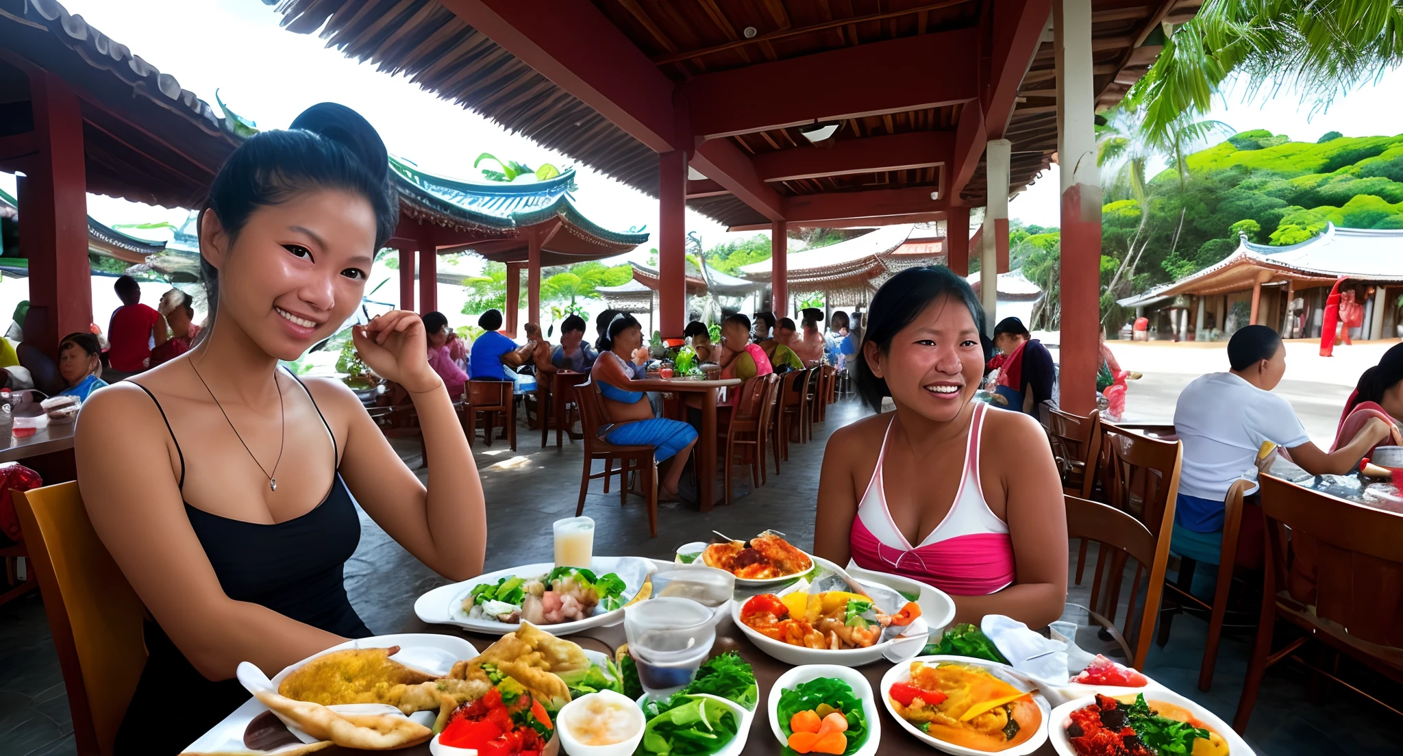 Pagoda lunch in a Brazilian village bar