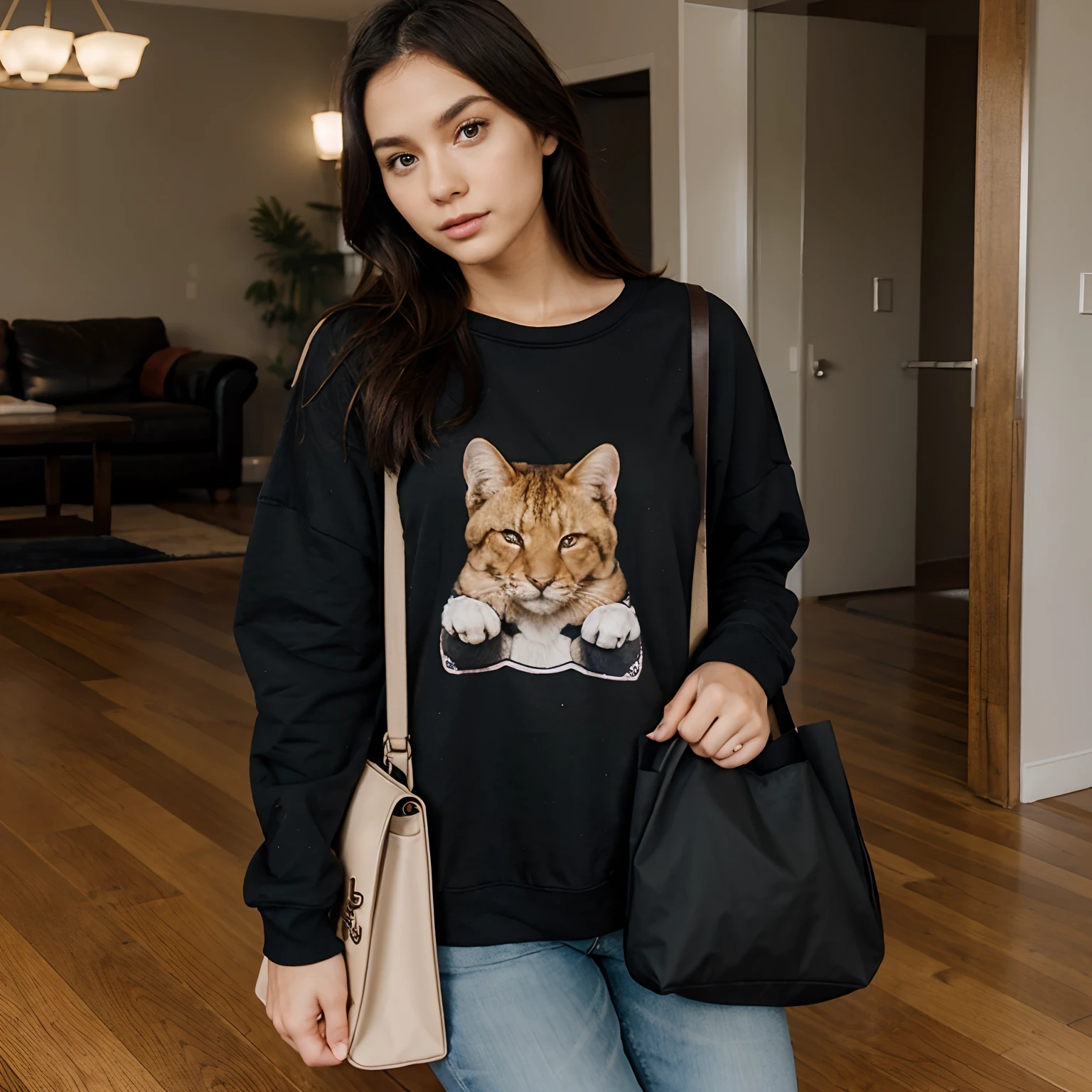 Furry with a bag for a head. Comfy clothes