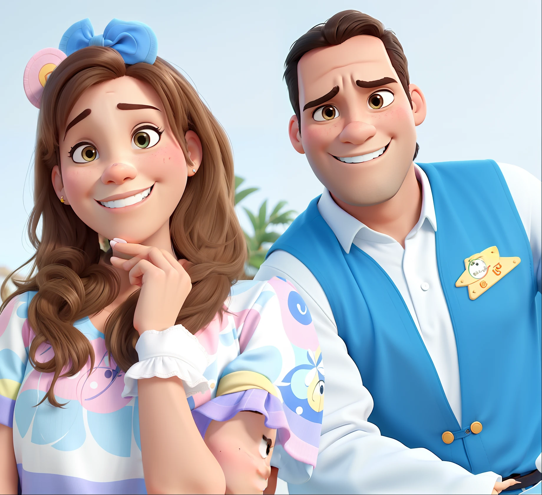 Um casal estilo disney pixar, alta qualidade, melhor qualidade