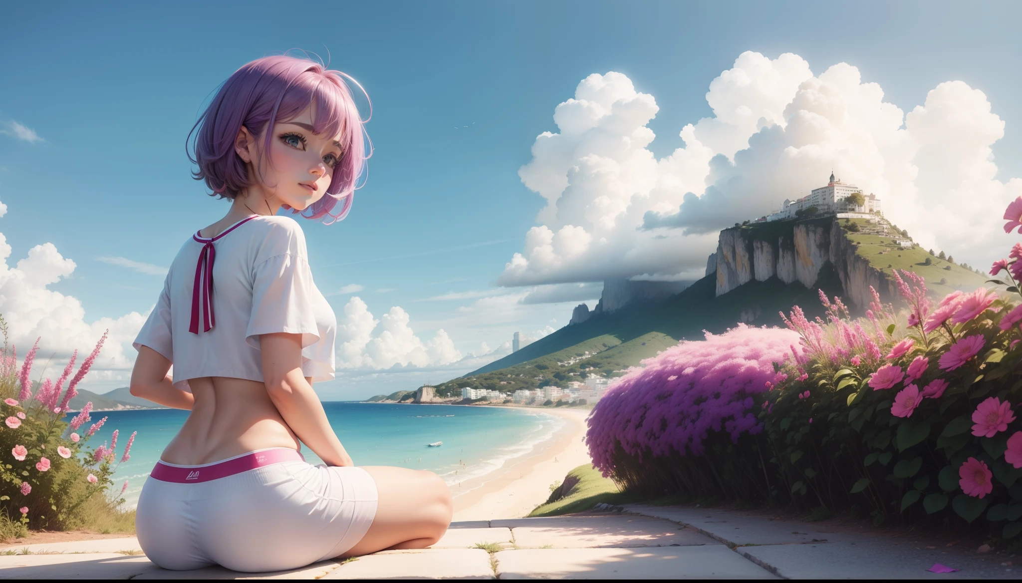 Postcard focused on the area of Estetca and Health, usando cores leves e um fundo amigavel e chamativo, lizas branco e roxo, 8k ultra detalhado, lindo, inspirador, fofo, simples.