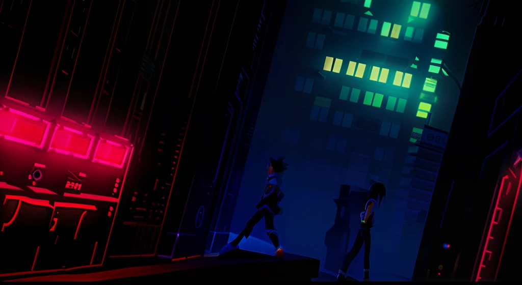 Cool dark minimalist background for a magazine about the game sonic in realistic anime style, HD, NOhumans, tokyo, HD