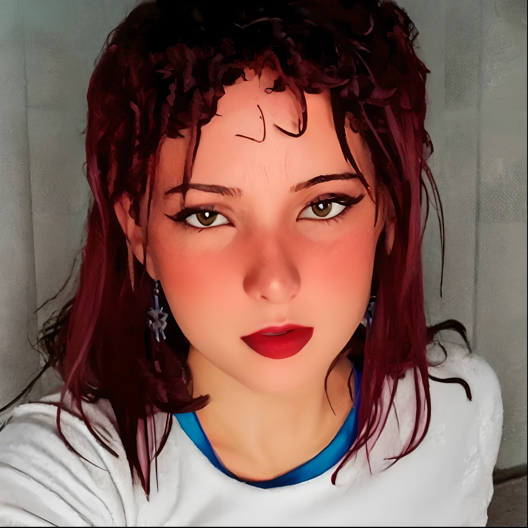 Adolescente com cabelos ruivos e uma camisa branca, estilo Disney Pixar , melhor qualidade , alta qualidade