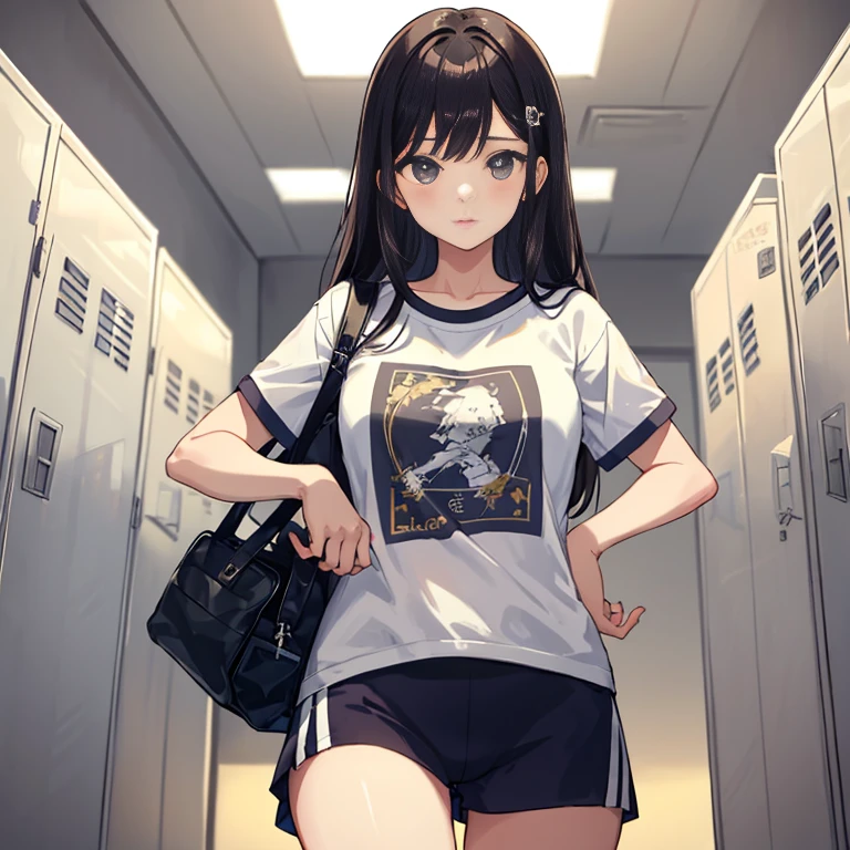 (Masterpeace, alta qualidade), several young girls, school locker room, (Calcinha Branca), camiseta branca, Trocar de roupa, Espreitar, luz suave