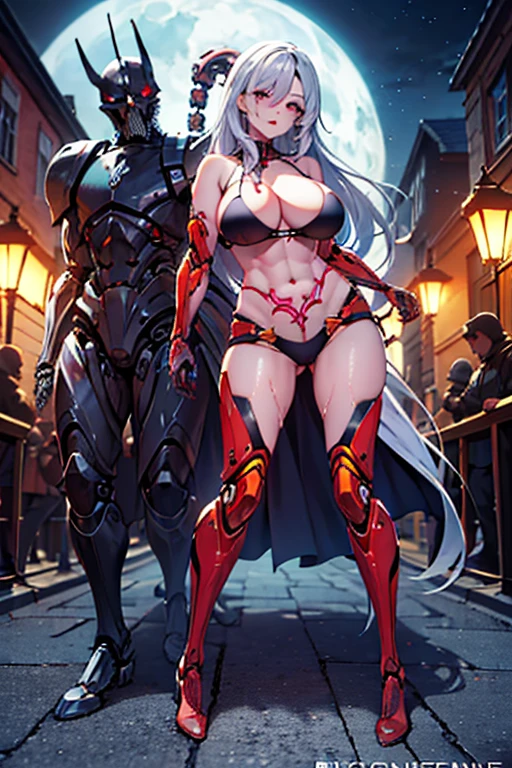 Sporty European Gothic woman, White woman, full bodyesbian, (Biomechanical:1.3), cable wires, Implants, wet bare skin, Exposed abs, Masterpiece, (Dark: 1.3), Darkness, Low light, Night, Cinematic lighting, Black line, Highest quality, Sexy woman, (Haight teak cyborg:1.2), (Huge, Lively and delicate breasts), Feminine, Symmetrical, Highly detailed, gigapixel, coalescence, (Sharp body), Detailed body, on focus, Gorgeous face, (Dark eye makeup), (in black lipstick), Tattoos,(Simon Bisley), (In 2000.D.), (ABC Warriors), (Joe pineapple), Ridge, Grim, Grimdak., Detailed digital anime art, Full body detail 4K,Dreamlike,and its detailed completeness .
