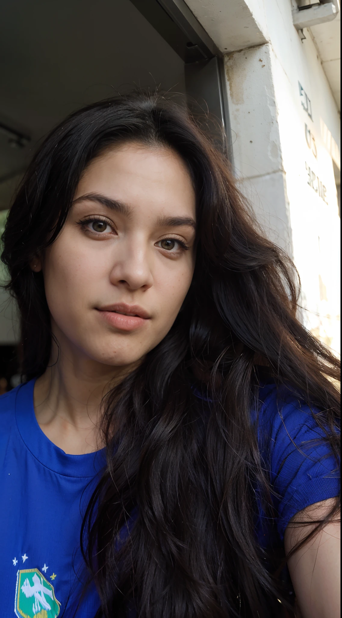 there is a woman with long black hair posing for a picture, selfie de uma jovem mulher, sem maquiagem, Malika Favre, mulher nova com cabelo escuro longo, fernanda suarez, Alanis Guillen, imagem frontal, Directed by: Nandor Soldier, imagem de qualidade muito baixa, andrea rocha, by Amelia Peláez, 18 anos