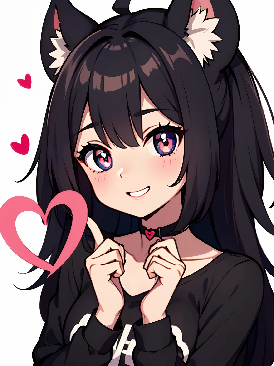 (melhor qualidade, obra-prima), 1girl, (peluda), hyena, feliz, corada, rechonchuda, fofa, heart-shaped shaped pupils,