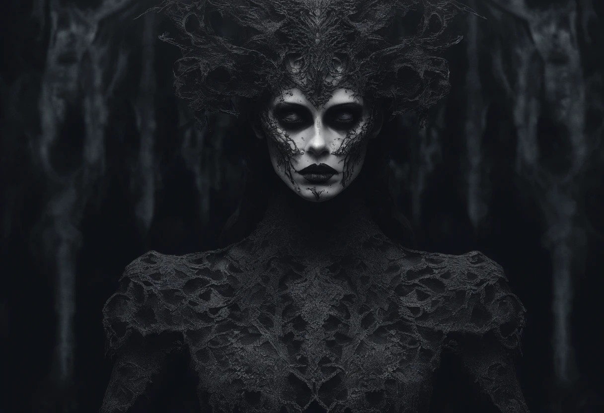 Create a 30-year-old 4K female animation character with mysterious background moods