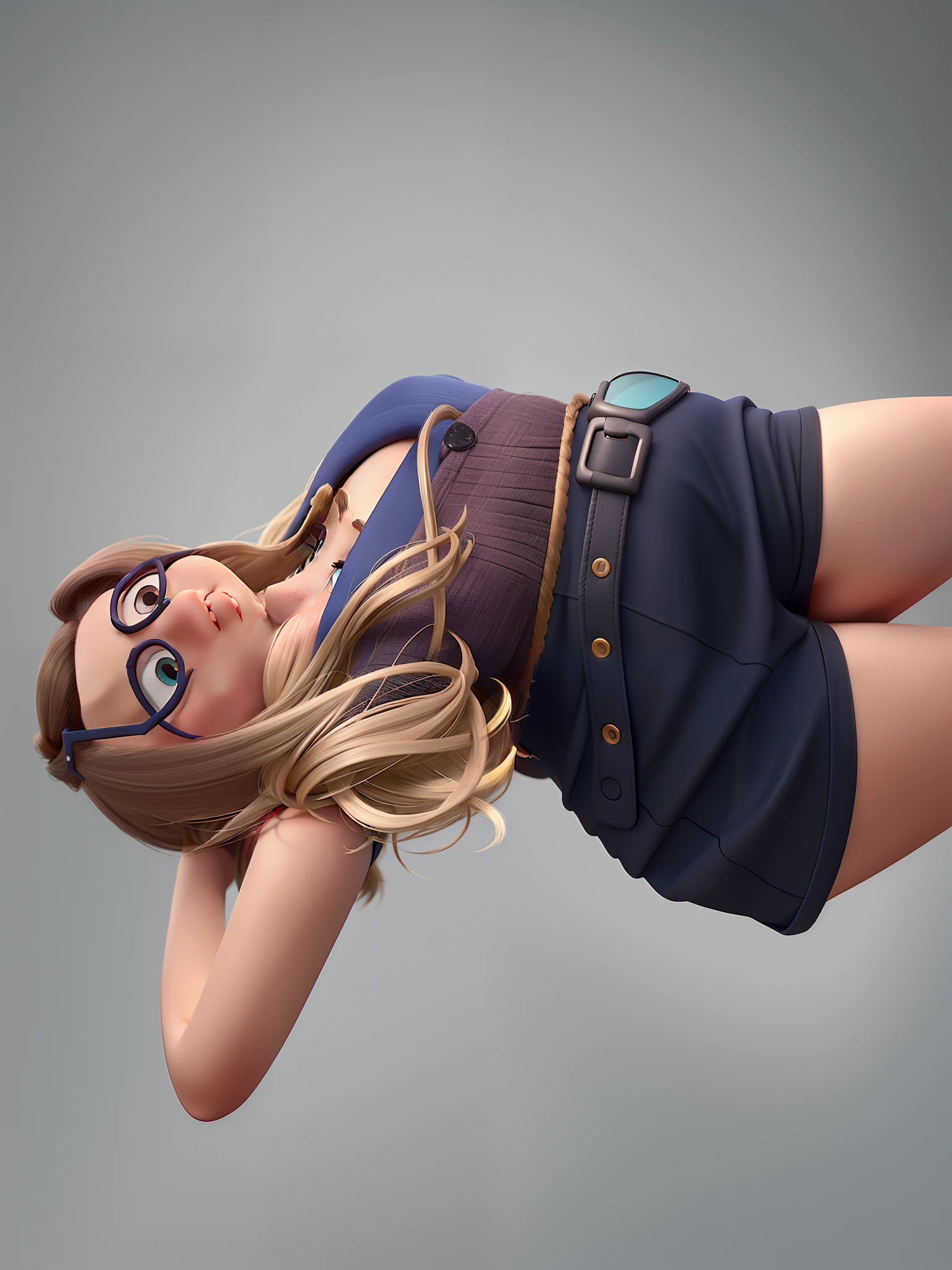 Mulher de oculos, cabelo loiro, estilo disney pixar, alta qualidade, melhor qualidade