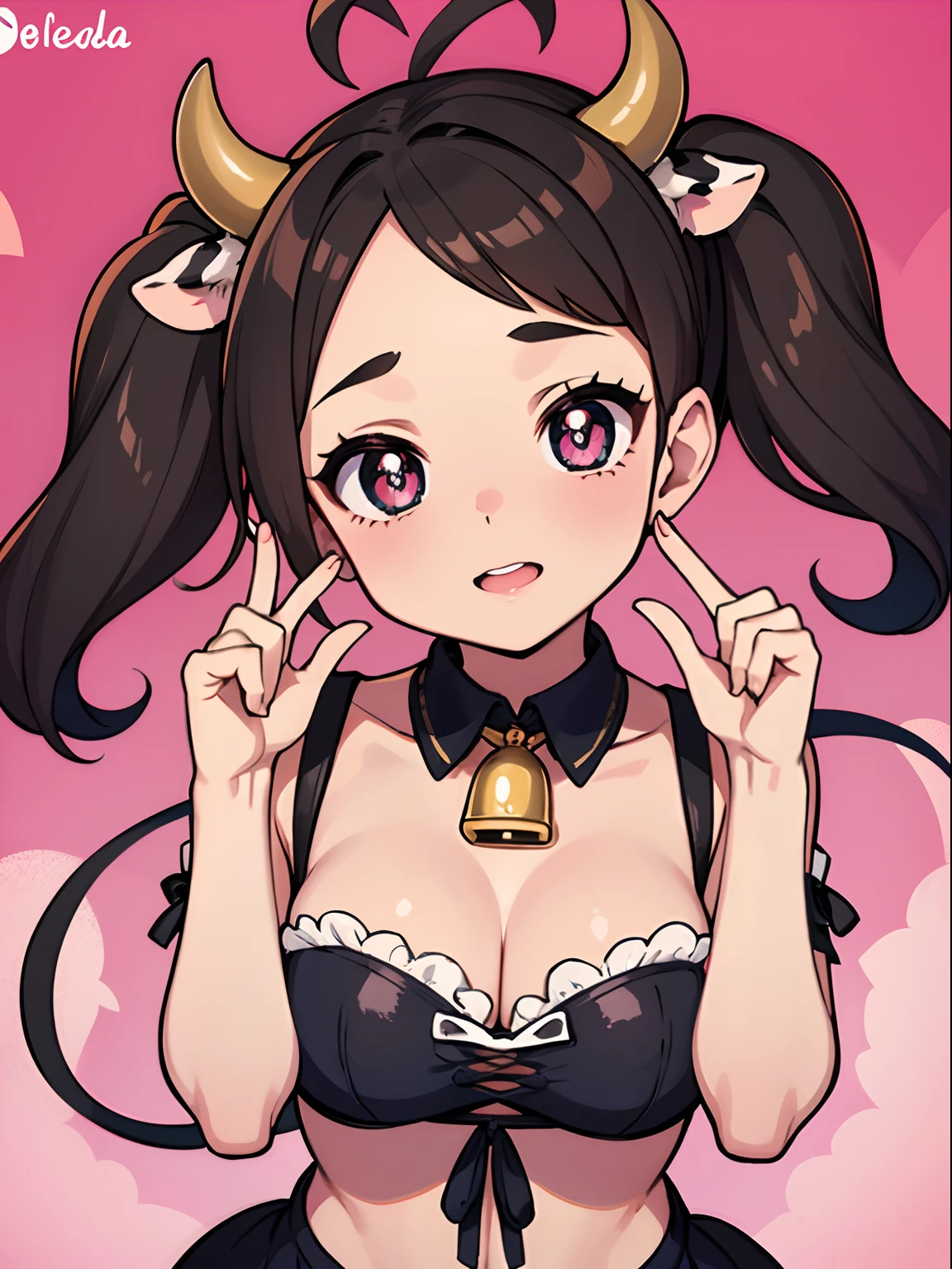 (melhor qualidade, obra-prima), 1girl, (peluda), cow, feliz, corada, rechonchuda, fofa, heart-shaped shaped pupils,