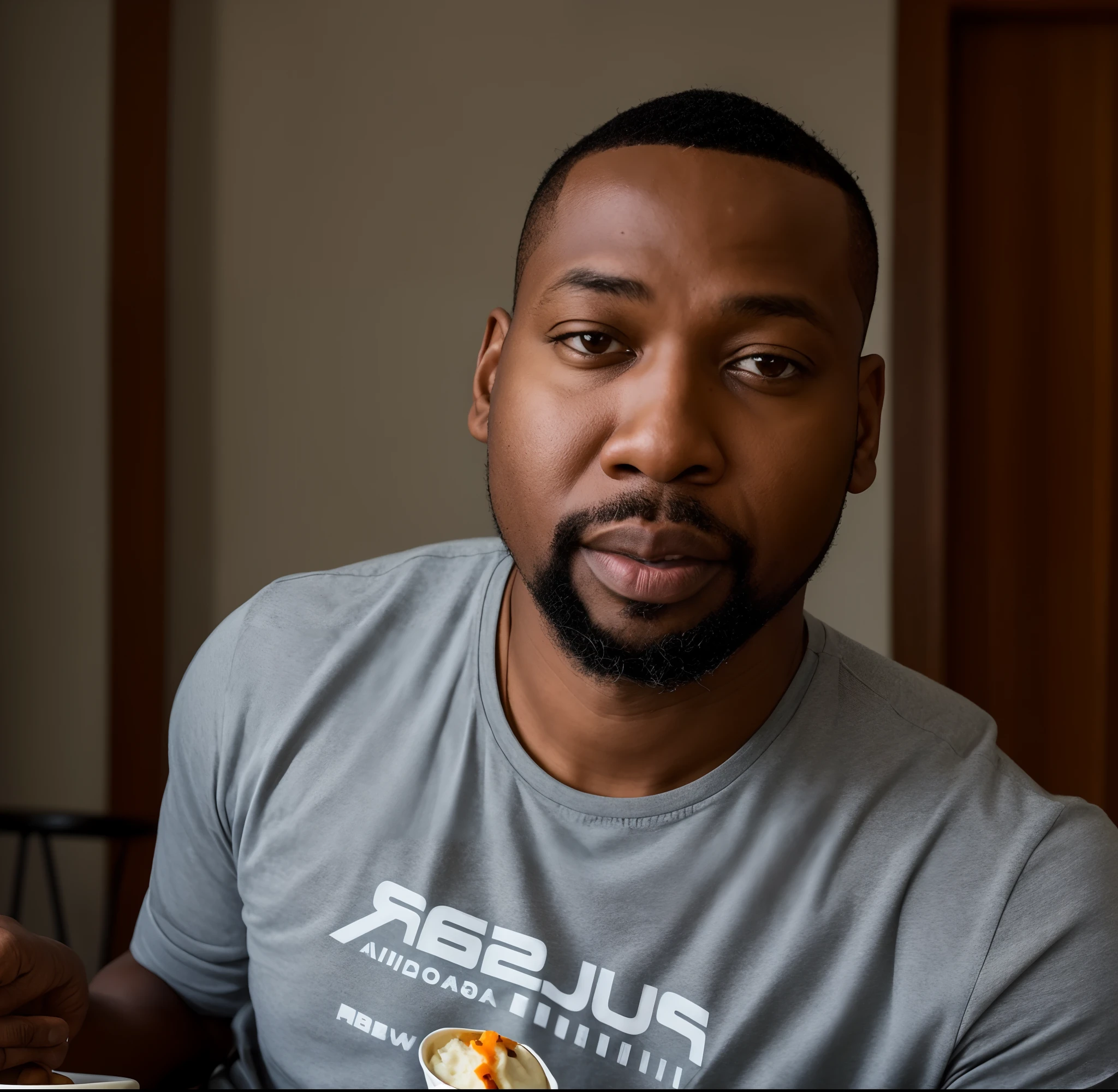 there is a man sitting at a table with a plate of food, David Uzochukwu, cerca de 3 5 anos, foto de perfil headshot, 3 6 anos, 3 2 anos, taken in the early 2020s, foto de perfil, 38 anos, foto de perfil profissional, (38 anos), 2 7 anos