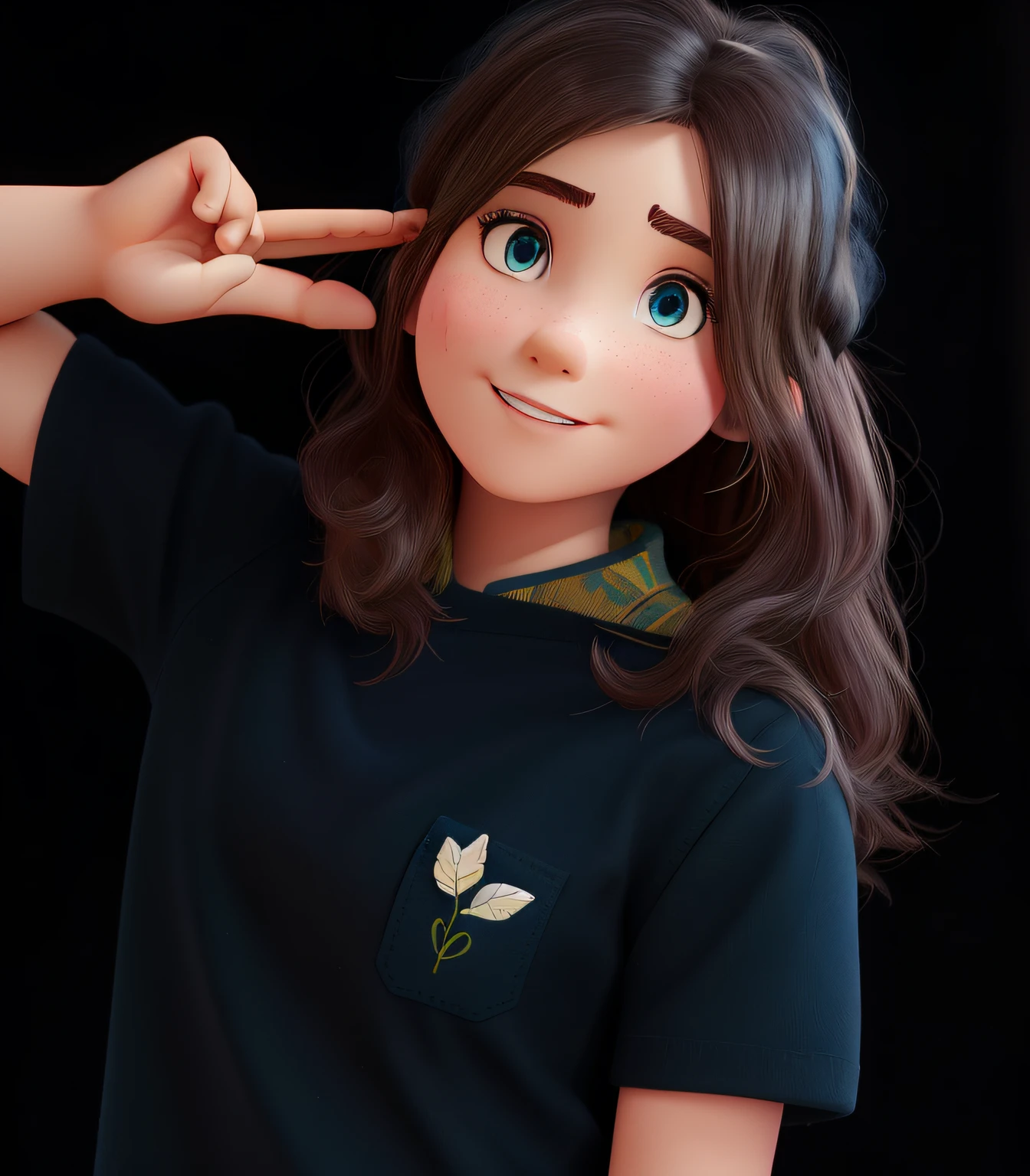 create a Disney Pixar masterpiece, high quality best quality, girl,artist_name, bare_tree, branch, company_name, space, blue eyes, gloves, hat, ivy, space, leaf, military, military_uniform, nature, open_mouth, palm_tree, planets, potted_plant, sleeves_rolled_up, solo, tree, uniform, vines, watermark, web_address