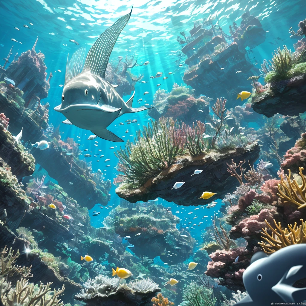 ridiculous resolution，A high resolution，（tmasterpiece：1.4），Hiperdetalhamento，Underwater world，trincheira，Maremotos，Correntes，
