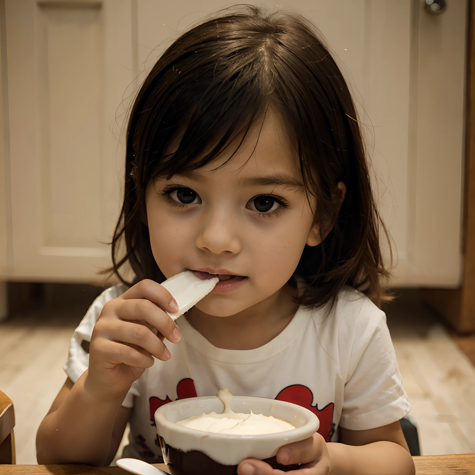 eating pudding