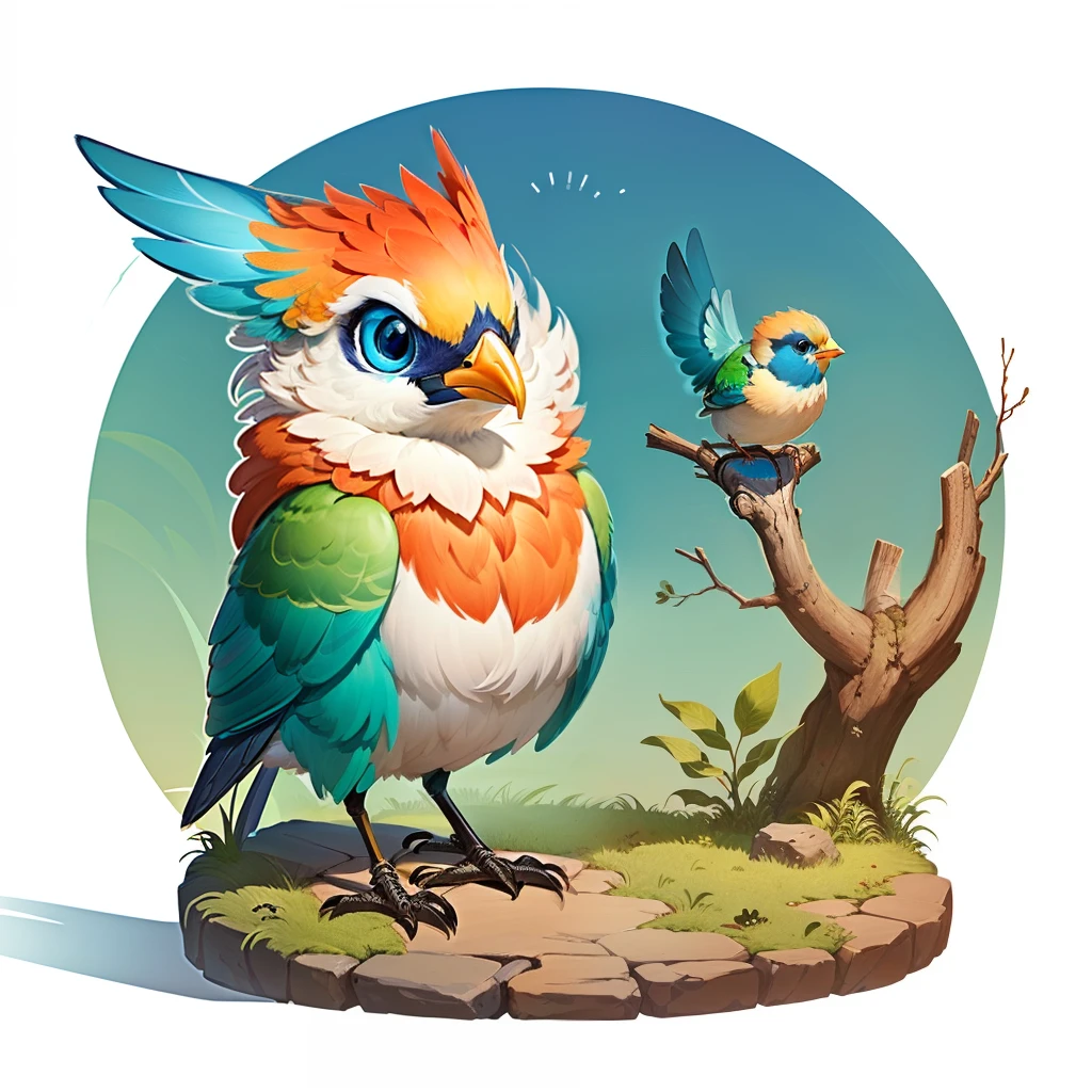 Generate a little bird character child from a children's story