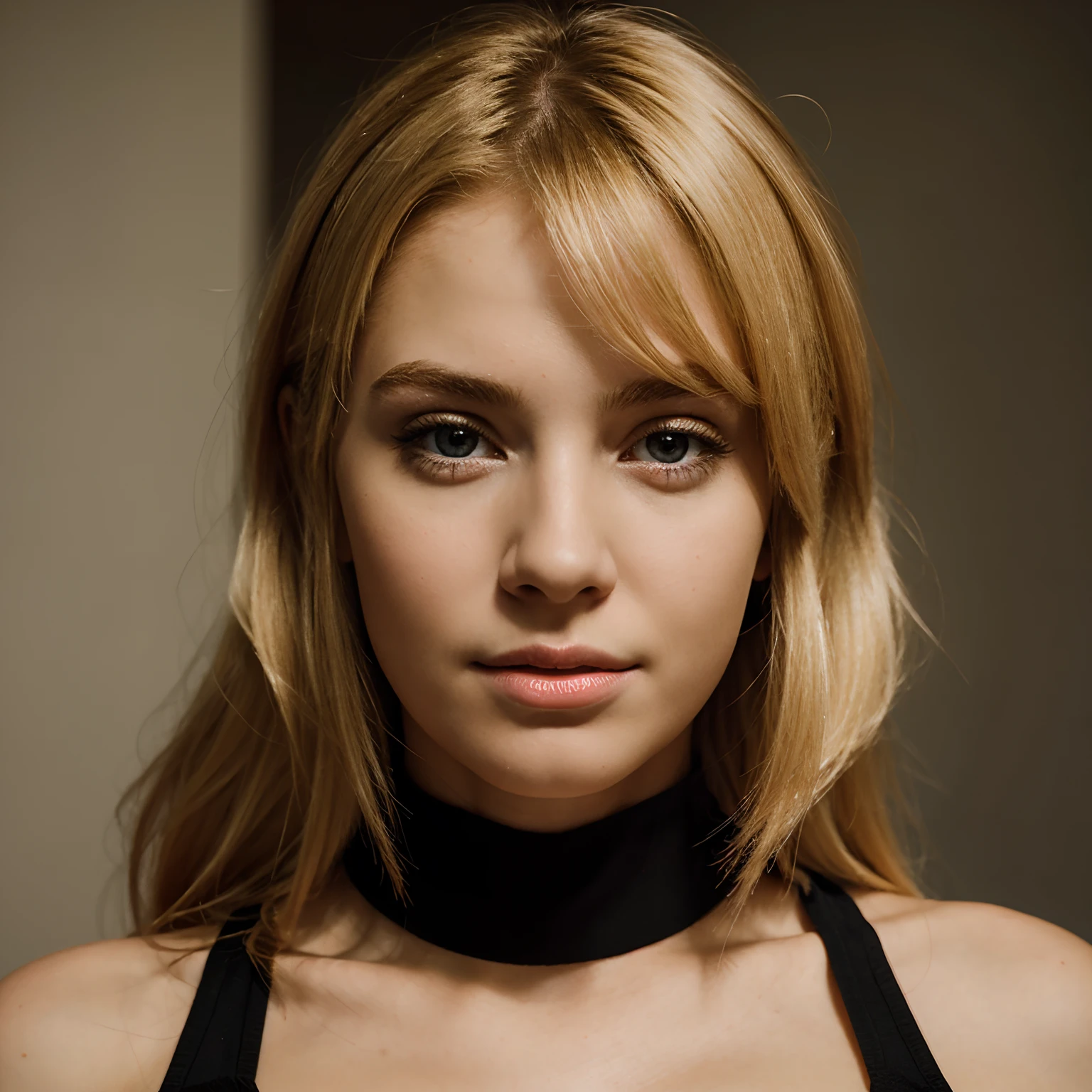 Realistic potrait of a blonde girl