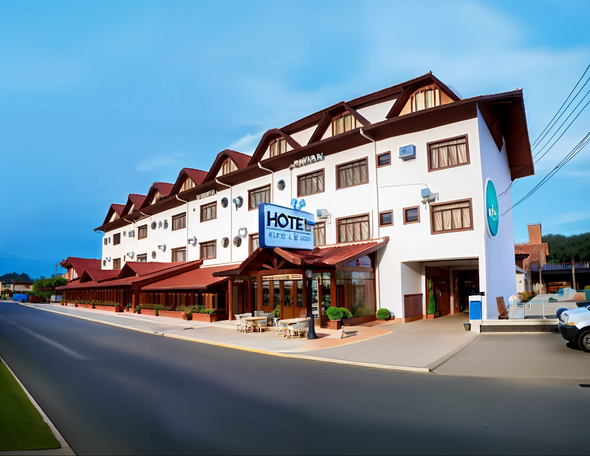 um hotel estilo disney pixar, alta qualidade, melhor qualidade