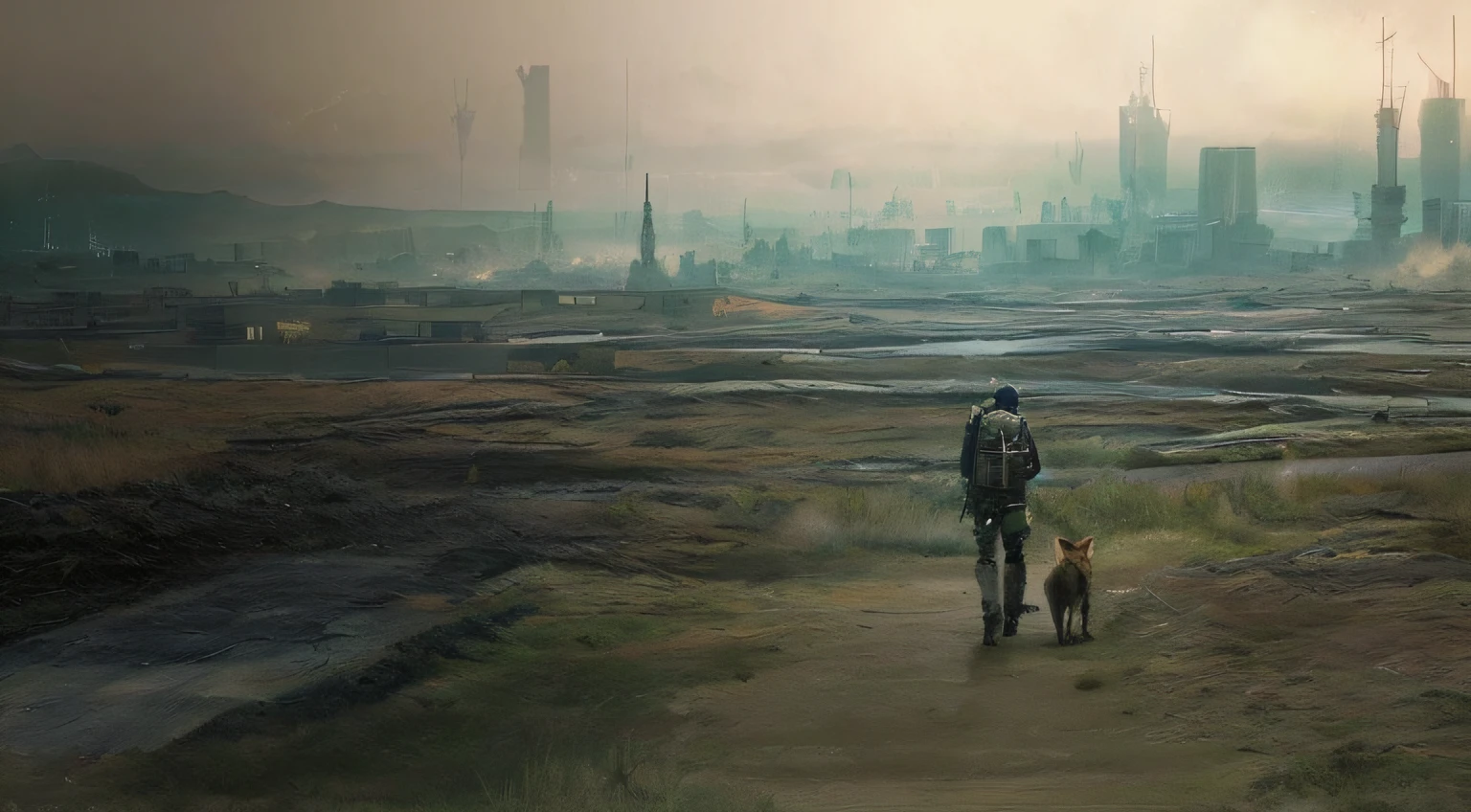 "((post-apocalyptic world, atmosfera arenosa, dystopian landscape)) Madmax" um rato usando roura de hip hop ao lado fumando charuto