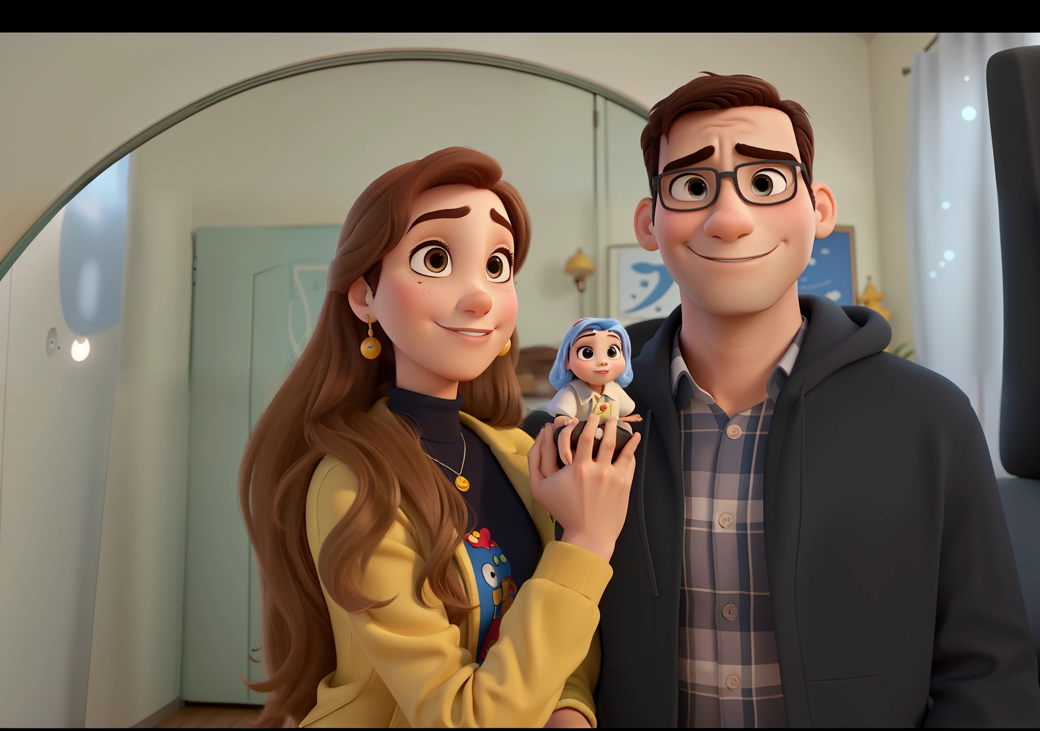 Um casal estilo disney pixar, alta qualidade, melhor qualidade