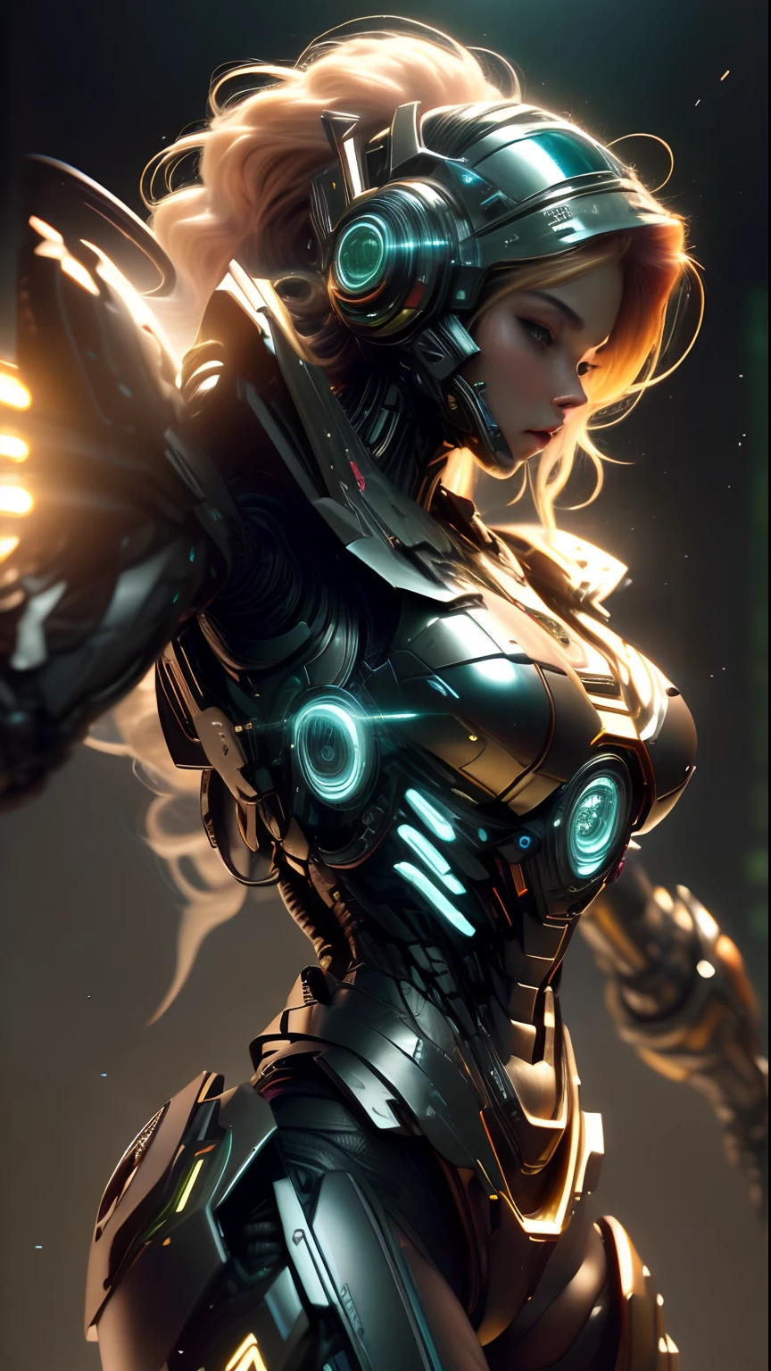 ((mejor calidad)), ((obra maestra)), (detallado: 1.4), ....3D, A photo of a beautiful woman in thick neon and protective armor with generative helmet ai cyberpunk voluminous hair, light particules, Pure energy, caos, antitech, HDR (High Dymanic Range), Trazado de rayos ,NVIDIA RTX, Super-Resolution, Irreal 5, Subsurface dispersion, PBR texturizado, posprocesamiento, Anisotropic filtering, profundidad de campo, Maximum clarity and sharpness, Texturas multicapa, Albedo y mapas especulares, sombreado de superficie, Accurate simulation of light-material interaction,proporciones perfectas,octane representation,two tone lighting,apertura amplia,ISO bajo,balance de blancos,Regla de los tercios,RAW 8K