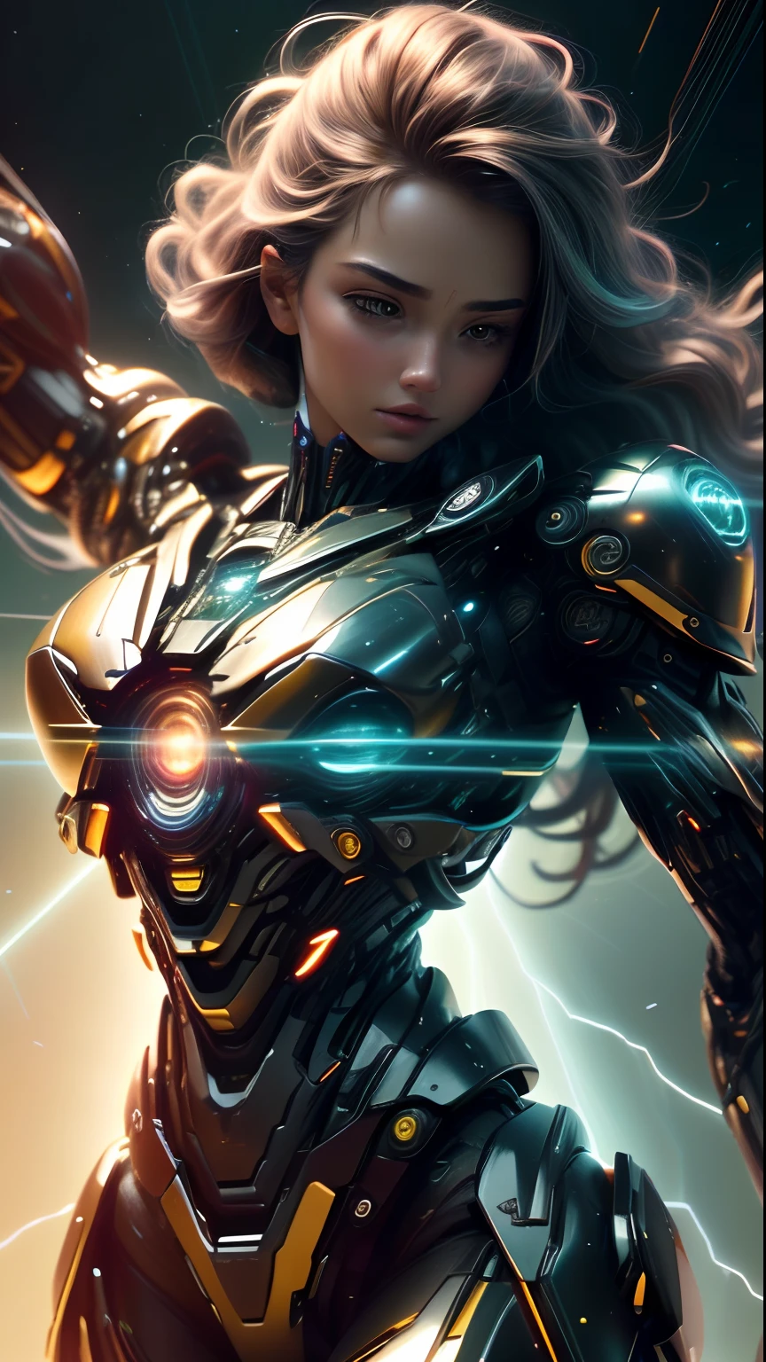 ((mejor calidad)), ((obra maestra)), (detallado: 1.4), ....3D, A photo of a beautiful woman in thick neon and protective armor with generative helmet ai cyberpunk voluminous hair, light particules, Pure energy, caos, antitech, HDR (High Dymanic Range), Trazado de rayos ,NVIDIA RTX, Super-Resolution, Irreal 5, Subsurface dispersion, PBR texturizado, posprocesamiento, Anisotropic filtering, profundidad de campo, Maximum clarity and sharpness, Texturas multicapa, Albedo y mapas especulares, sombreado de superficie, Accurate simulation of light-material interaction,proporciones perfectas,octane representation,two tone lighting,apertura amplia,ISO bajo,balance de blancos,Regla de los tercios,RAW 8K